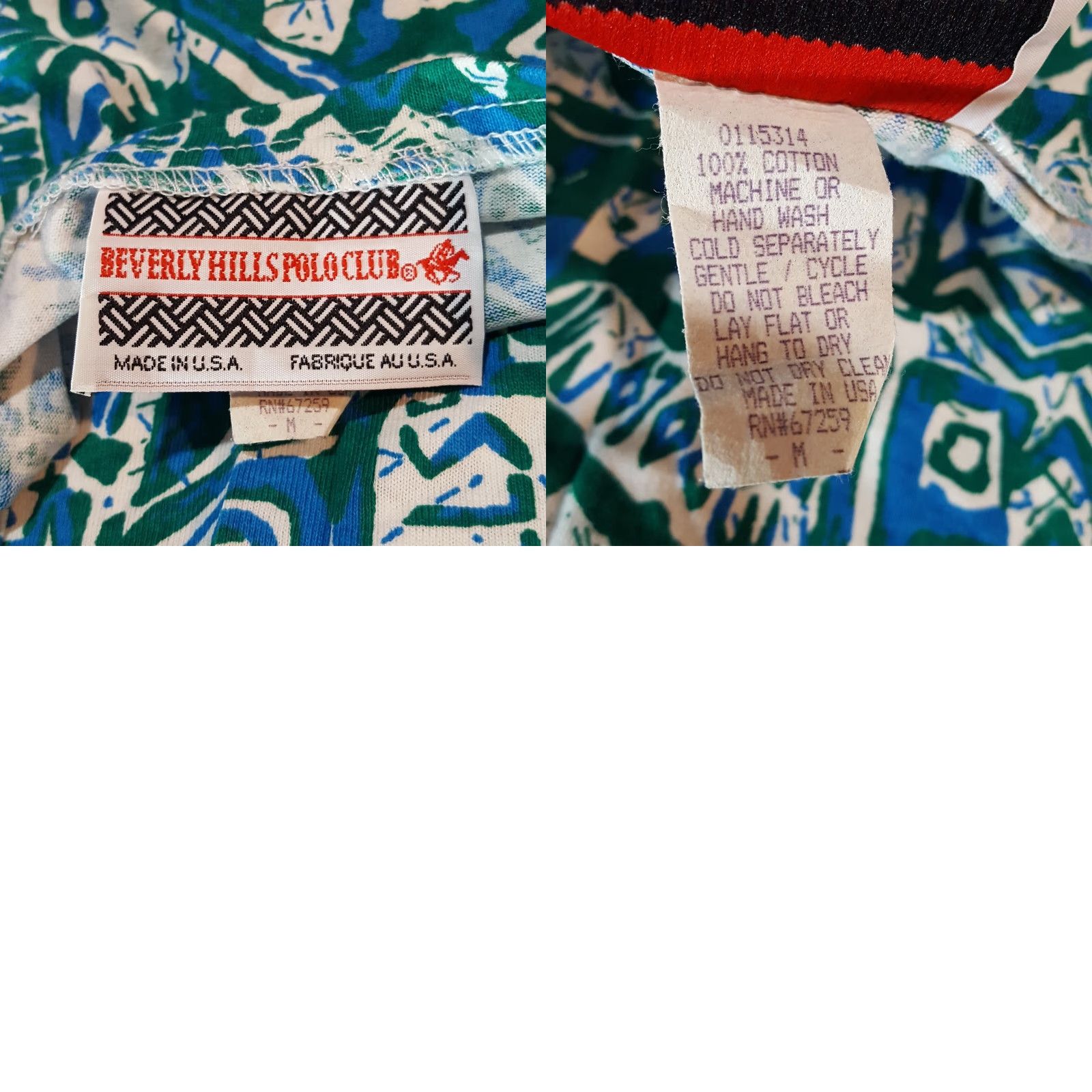 Beverly Hills Polo Club VTG 90s Aztec Teal Womens Medium Henley T Shirt Top Camp Tribal Beach Small Details: New with Tags Size M / US 6-8 / IT 42-44 - 8 Thumbnail