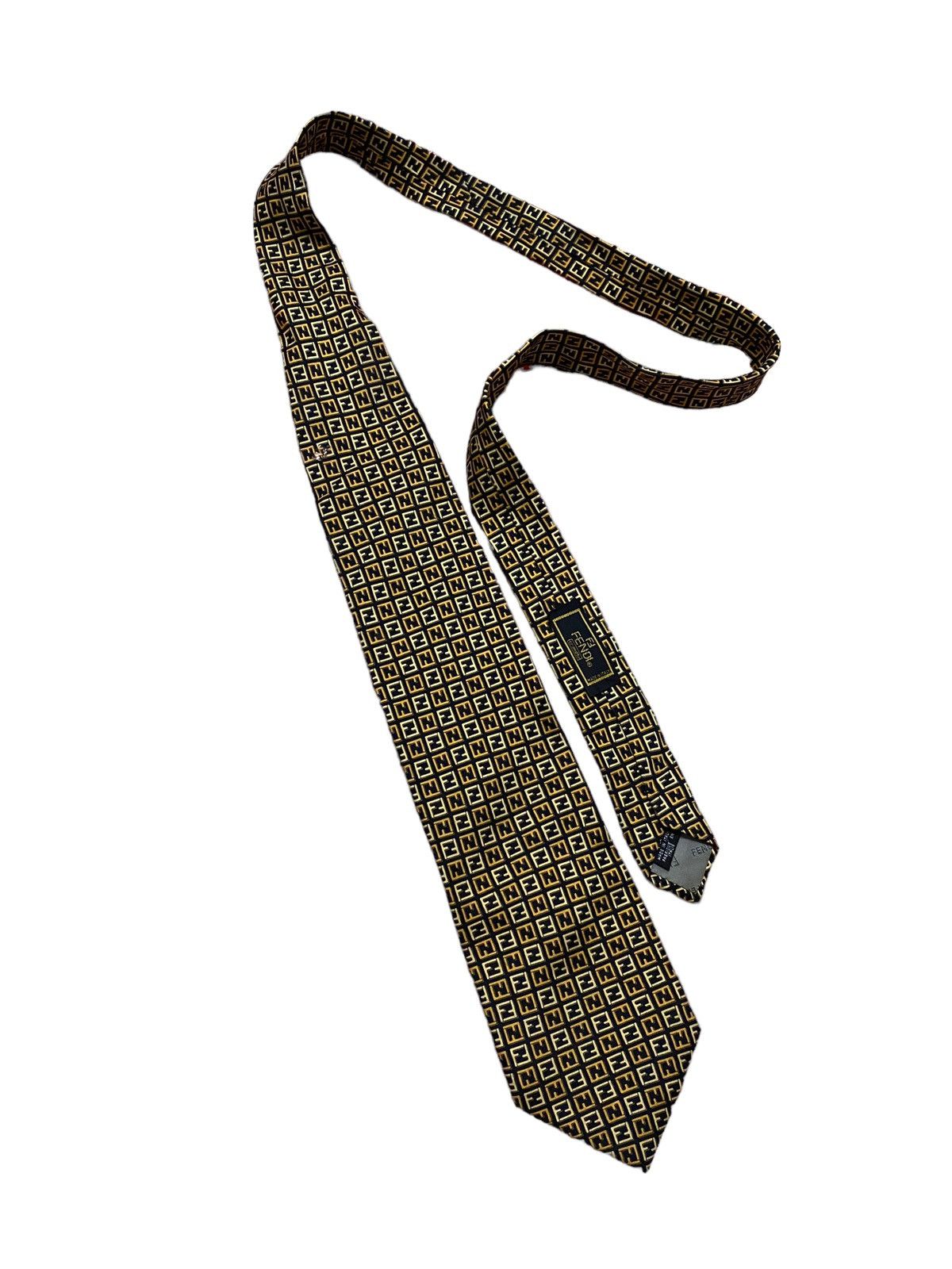 Vintage Fendi Cravatte Monogram Logo Tie 90s