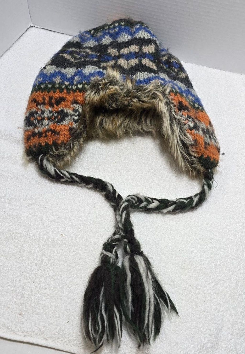 American Eagle Outfitters Women's American Eagle Trapper Hat One Size Blue Orange Size ONE SIZE - 1 Thumbnail