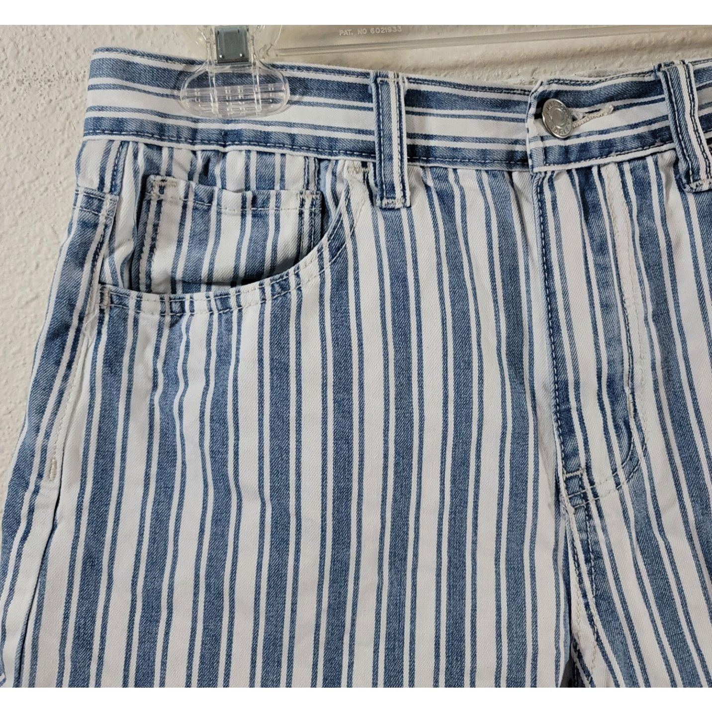 American Eagle Outfitters American Eagle Blue White Stripe Denim Shorts 4 Lightweight Size 27" / US 4 / IT 40 - 5 Thumbnail