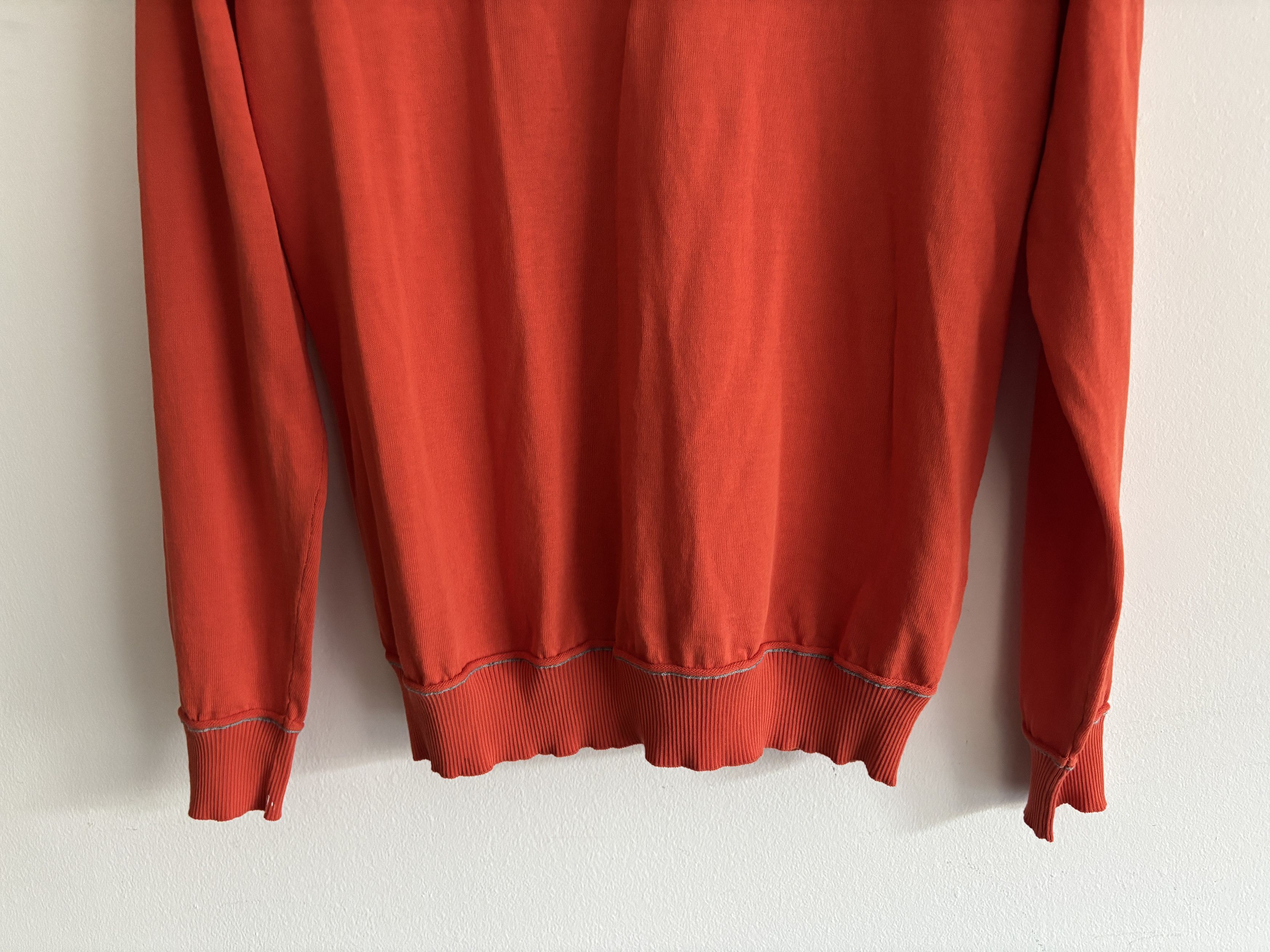 Eleventy $455 Crewneck Slim Fit Cotton Sweater in Orange - Medium Size US L / EU 52-54 / 3 - 3 Thumbnail