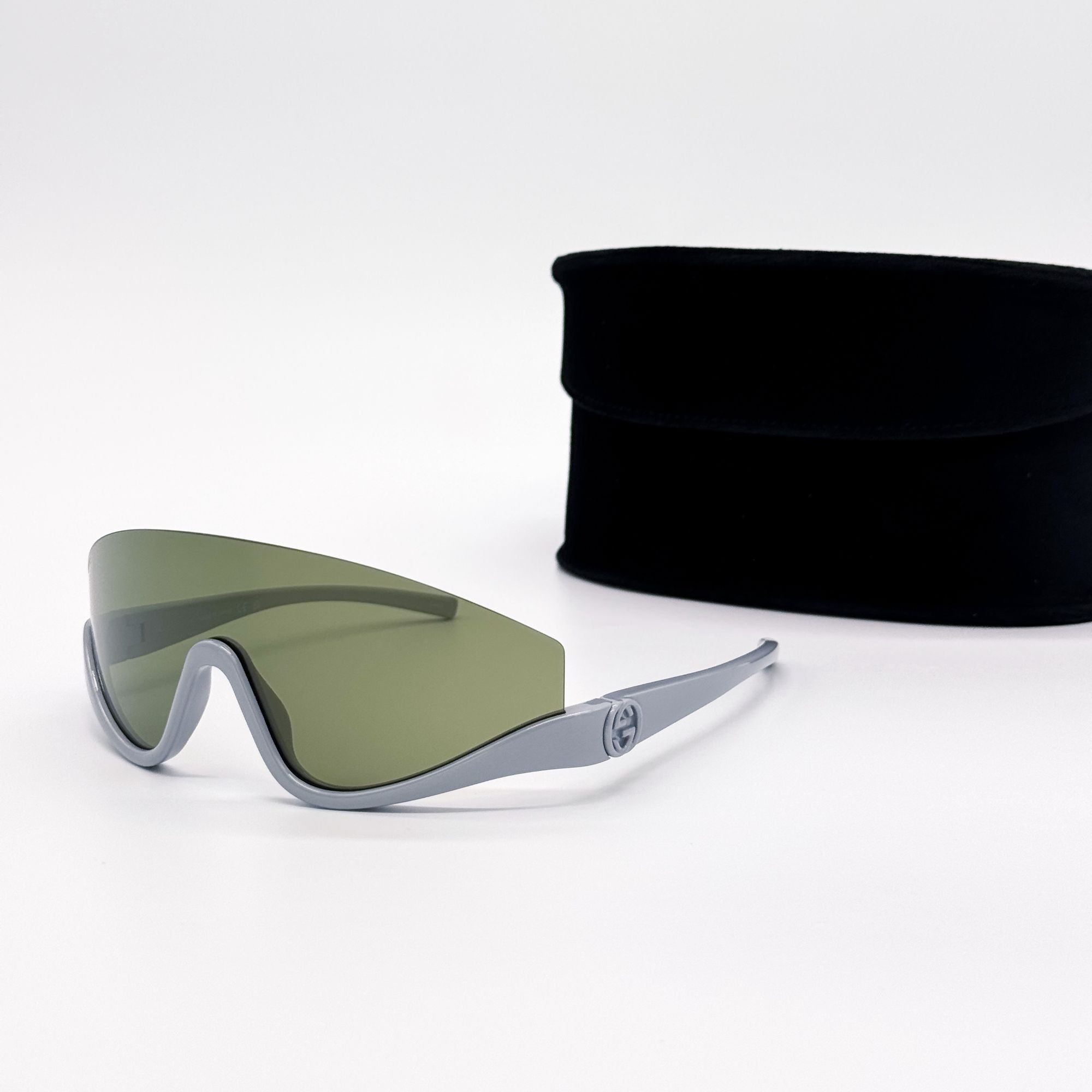 Gucci NEW GUCCI SUNGLASSES GG1650S 011 SHIELD GRAY GREEN UNISEX Size ONE SIZE - 1 Thumbnail