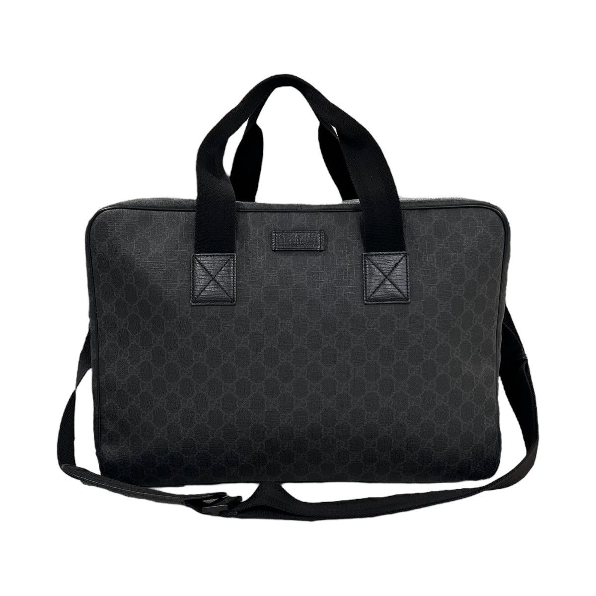 image of Gucci Monogram Duffle Bag in Black, Men's