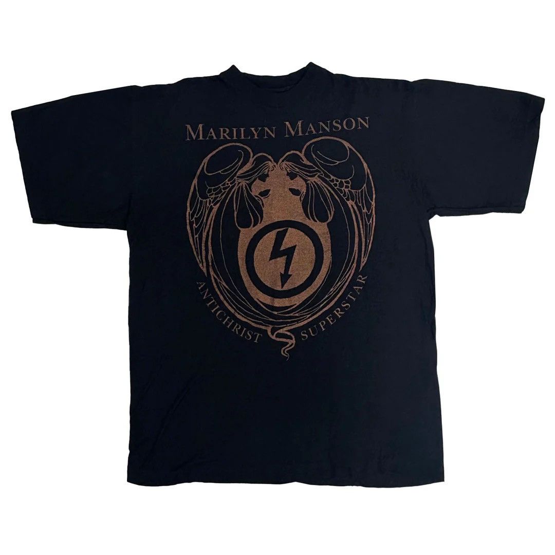 Band Tees × Marilyn Manson × Vintage Marilyn Manson 1996 97 Vintage Antichrist Superstar T-Shirt Size US XL / EU 56 / 4 - 1 Thumbnail