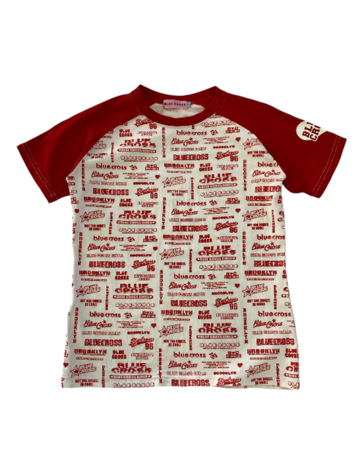 Japanese Brand Hysteric glamour blue cross short sleeve raglan t-shirt Size L / US 10 / IT 46 - 1 Thumbnail