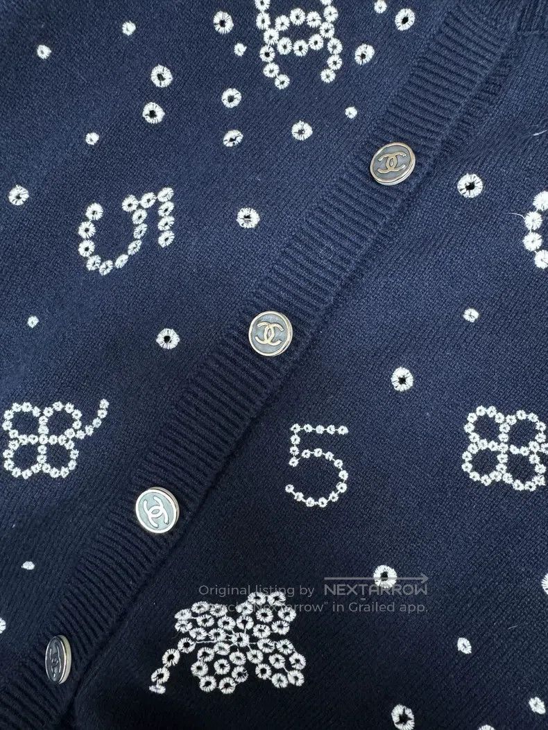 Chanel Chanel 23P dark blue printed short sleeves Size XS / US 0-2 / IT 36-38 - 5 Thumbnail
