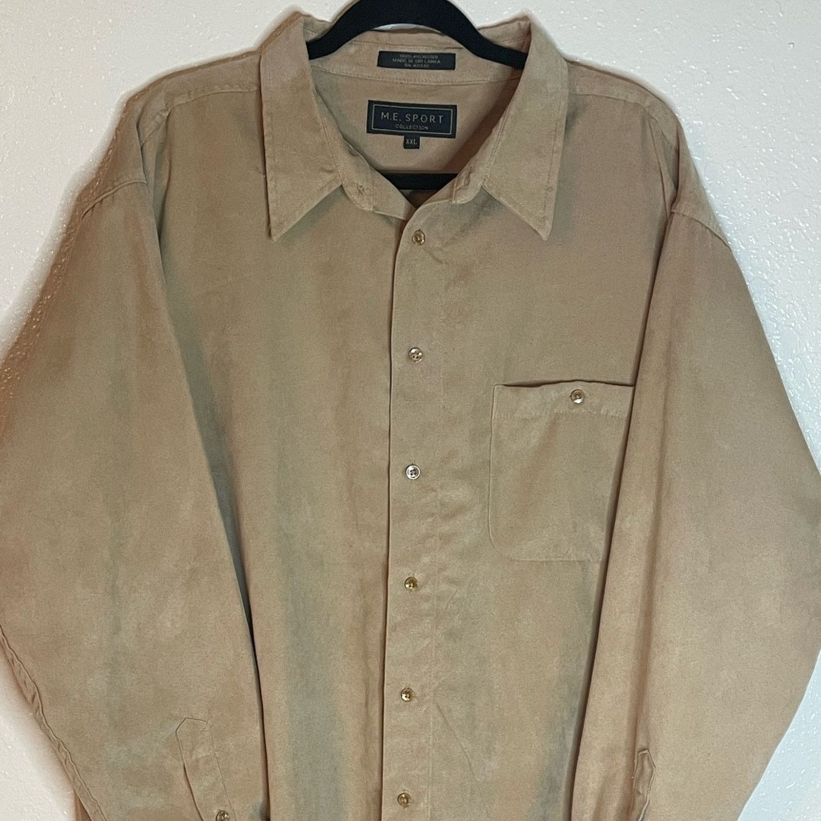 M.E. Sport M.E. Sport Collection Tobacco Brown Shirt XXL Faux Suede Size US XXL / EU 58 / 5 - 1 Thumbnail