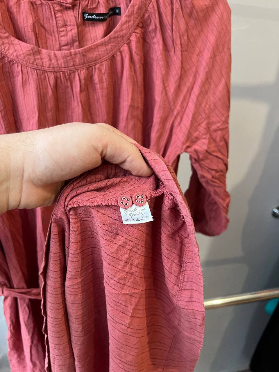 Gudrun Sjoden GUDRUN SJODEN PINK ORGANIC COTTON CASUAL MIDI DRESS SIZE M Size M / US 6-8 / IT 42-44 - 7 Thumbnail