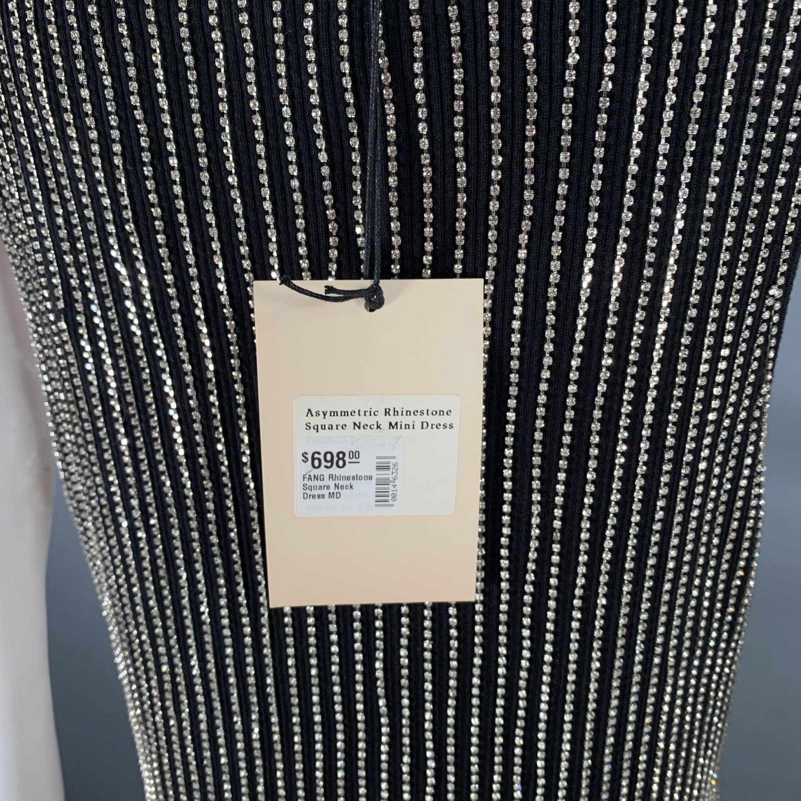 Other Asymmetrical Rhinestone Black Silver Cotton Cocktail Dress Size M / US 6-8 / IT 42-44 - 5 Thumbnail