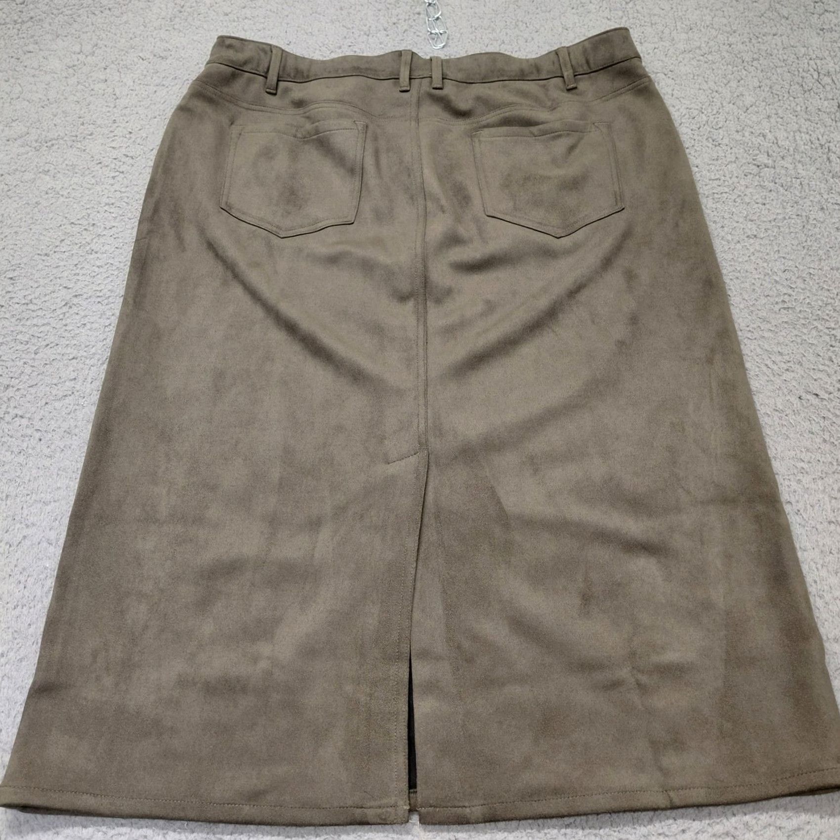 J. Jill VINTAGE J.Jill Suede Skirt Womens Size 20 Maxi Vent Back Slit Brown Olive Fall Mens Womens Girl Boy? Size 42" / US 20 - 2 Thumbnail