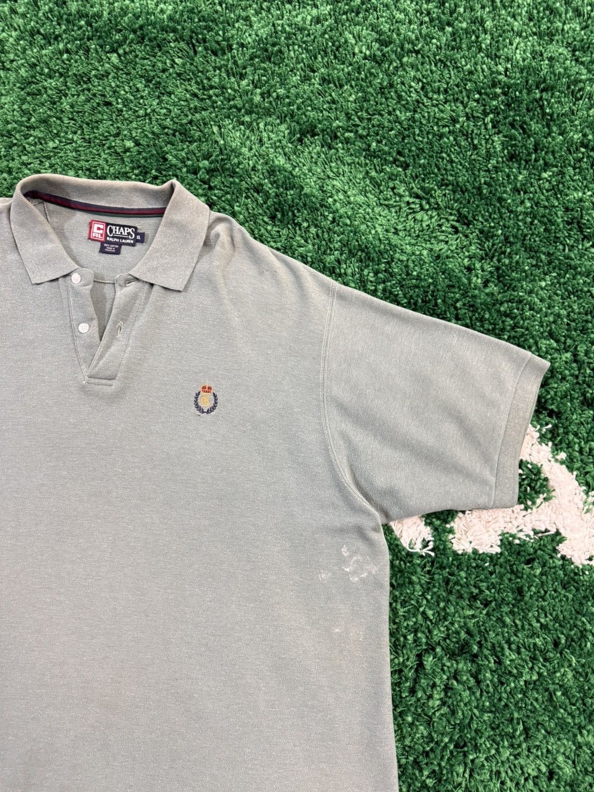 Chaps × Chaps Ralph Lauren × Vintage Chaps Ralph Lauren Seafoam Green Embroidered Logo Polo XL Size US XL / EU 56 / 4 - 2 Thumbnail