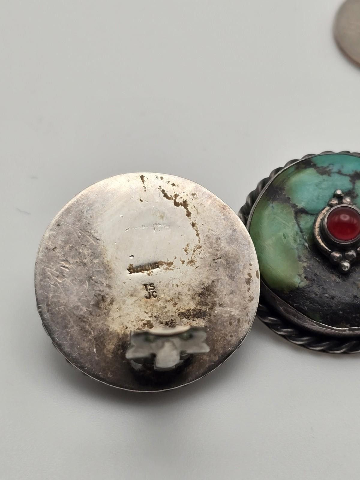 Sterling Silver Schlecht Sterling Earrings Spiderweb Turquoise & Carnelian Size ONE SIZE - 5 Thumbnail