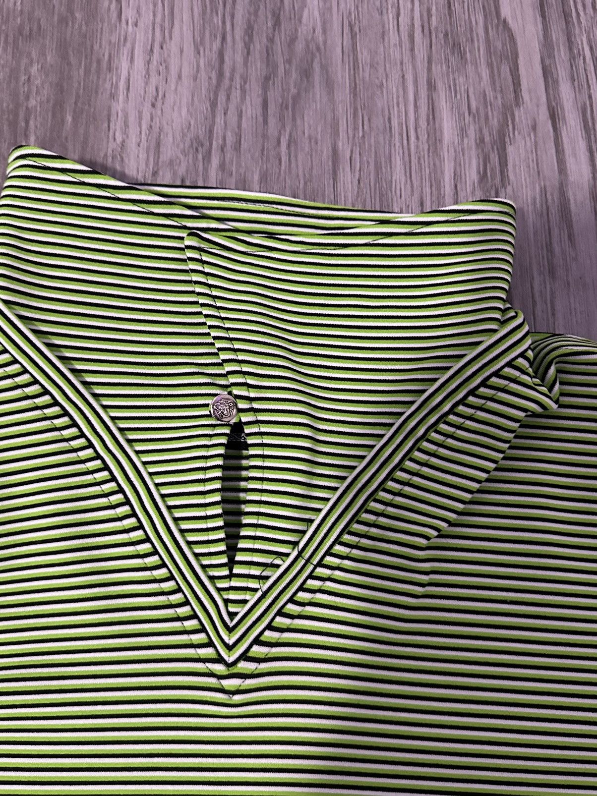 Versace Green striped versace shirt Size US XL / EU 56 / 4 - 3 Thumbnail