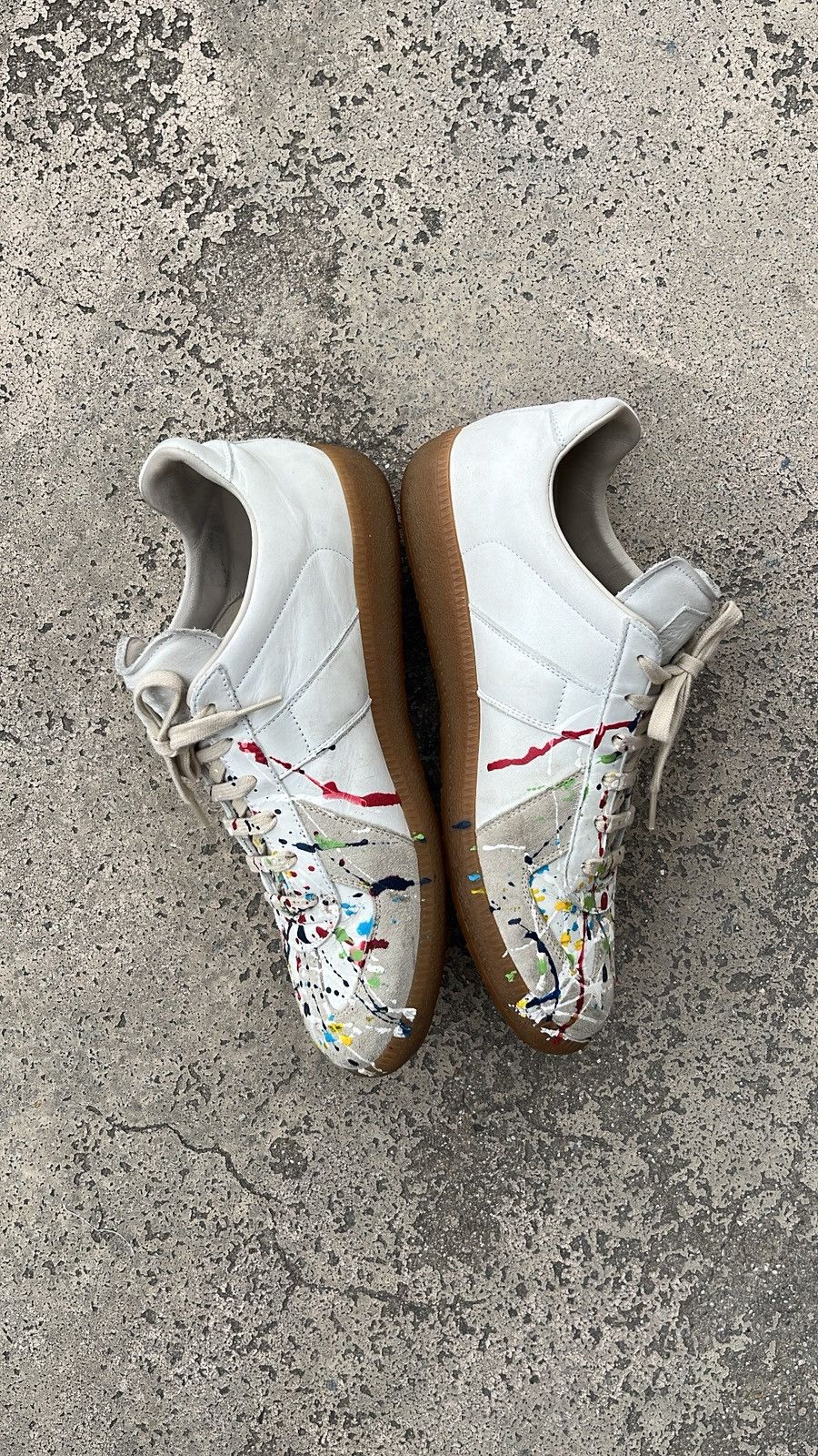 Maison Margiela Maison Margiela Gat Replica Paint Splatter White Size US 10.5 / EU 43-44 - 4 Thumbnail