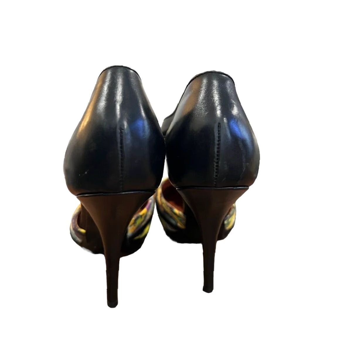 Dries Van Noten DRIES VAN NOTEN Pump Heel Women Multicolor T-Strap Leather Fabric 4.5" Stiletto Buckle Close Toe US 9 EUC GMO Size US 9 / IT 39 - 5 Thumbnail