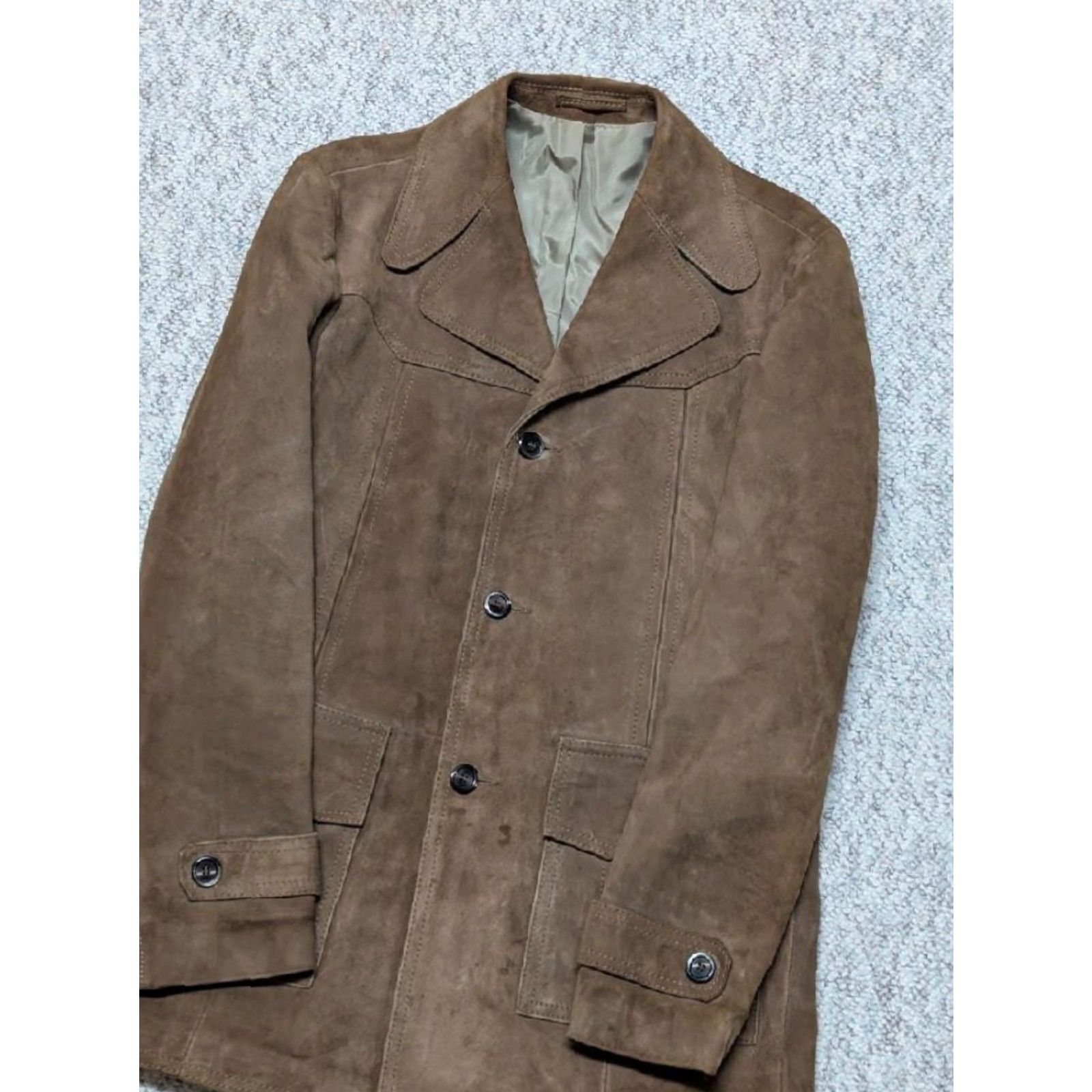 Vintage VINTAGE SHEEPSKIN suede leather WESTERN coat SHERLOCK brown 40 german jacket M Men coat Leather Overcoat Flex SHERLOCK Mens Size US M / EU 48-50 / 2 - 4 Thumbnail