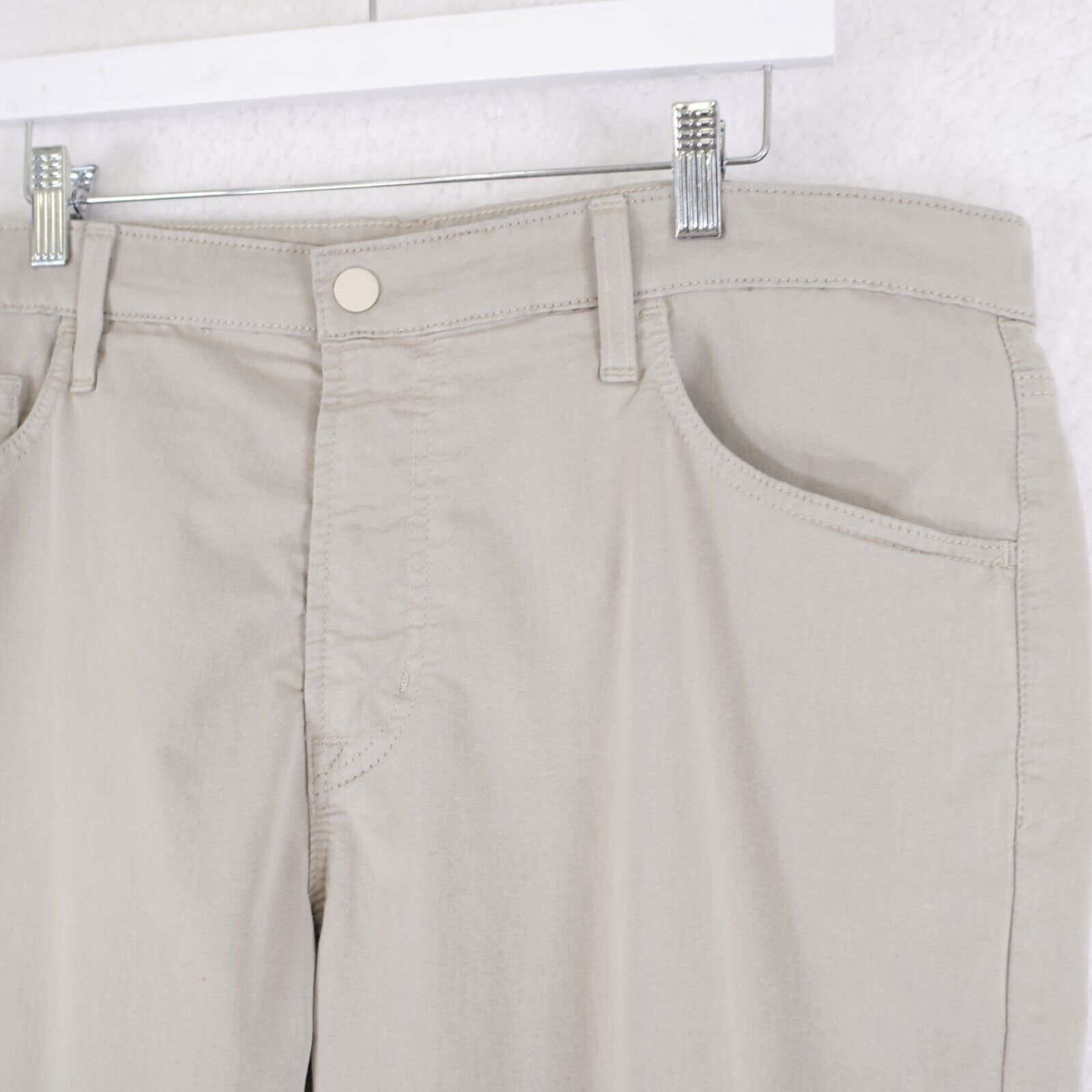 AG Adriano Goldschmied AG Adriano Goldsmied Everett Slim Straight Beige Cream Jeans Size US 39 - 3 Thumbnail