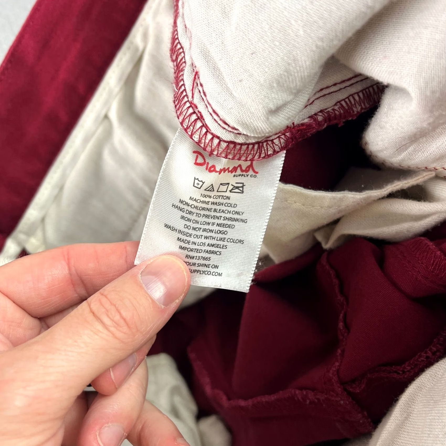 Diamond Supply Co. Diamond Supply Co. Pants Slim Tapered Jogger Mens Size 32 34x29 Red Cotton Front Zip Logo Casual Pants Size US 32 / EU 48 - 5 Thumbnail
