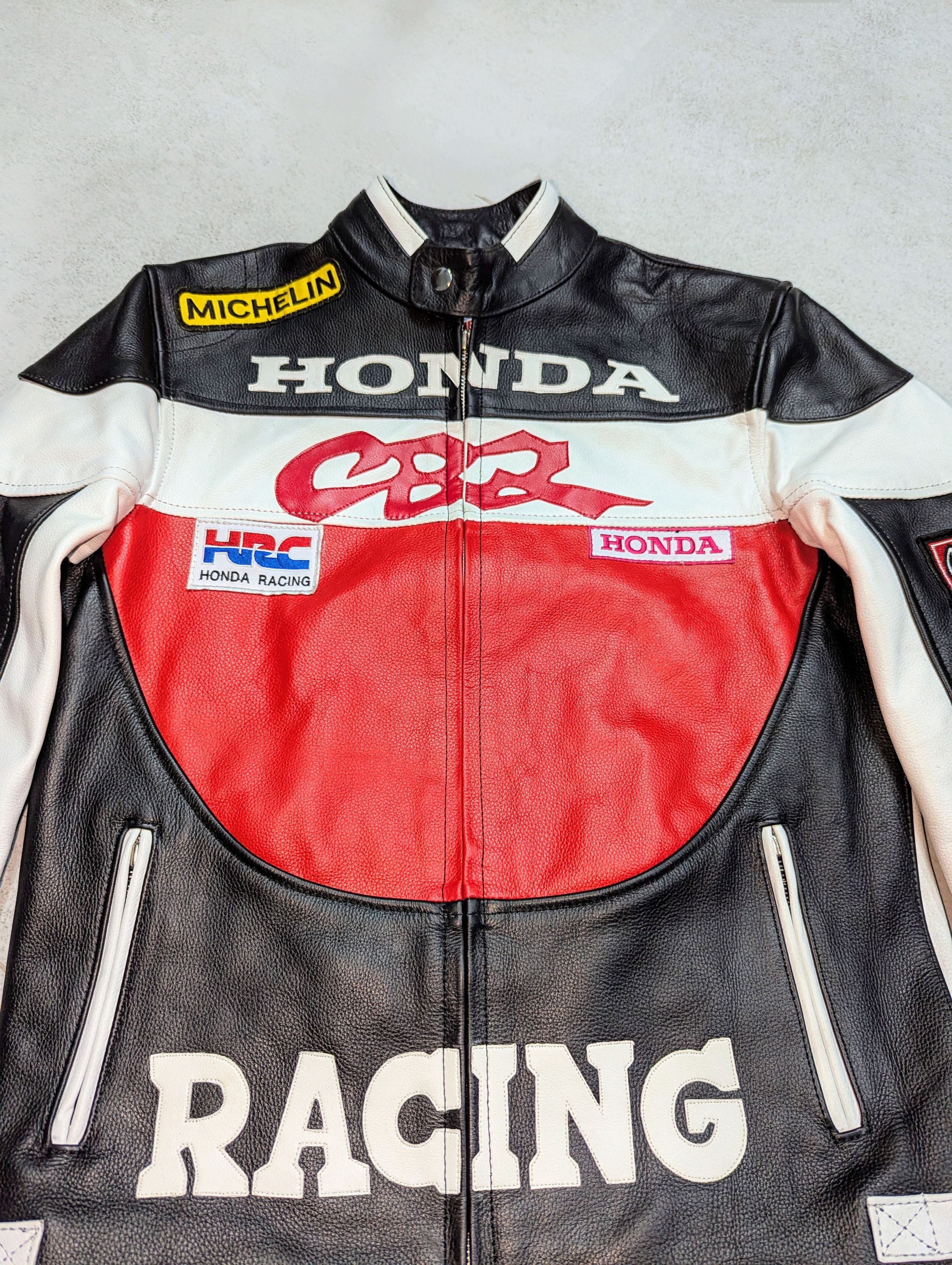 Honda HONDA CBR LEATHER Moto RACING JACKET VINTAGE Size US M / EU 48-50 / 2 - 5 Thumbnail