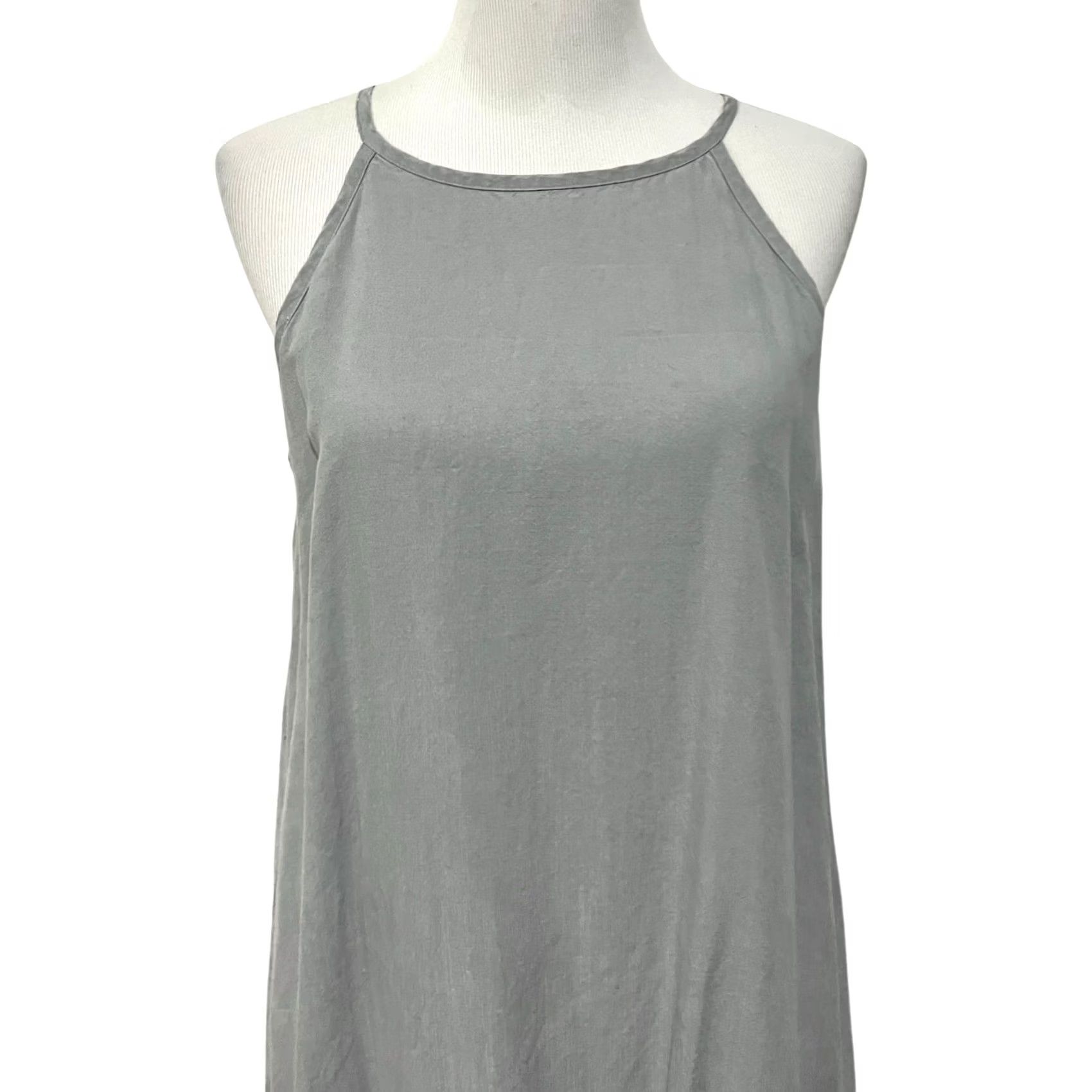 Anthropologie ANTHROPOLOGIE Cloth & Stone Shirt Dress L Gray High Neck Sleeveless Tie Swing Dress Women Short Casual Party/Cocktail Travel Summer Spring Fall Size L / US 10 / IT 46 - 3 Thumbnail