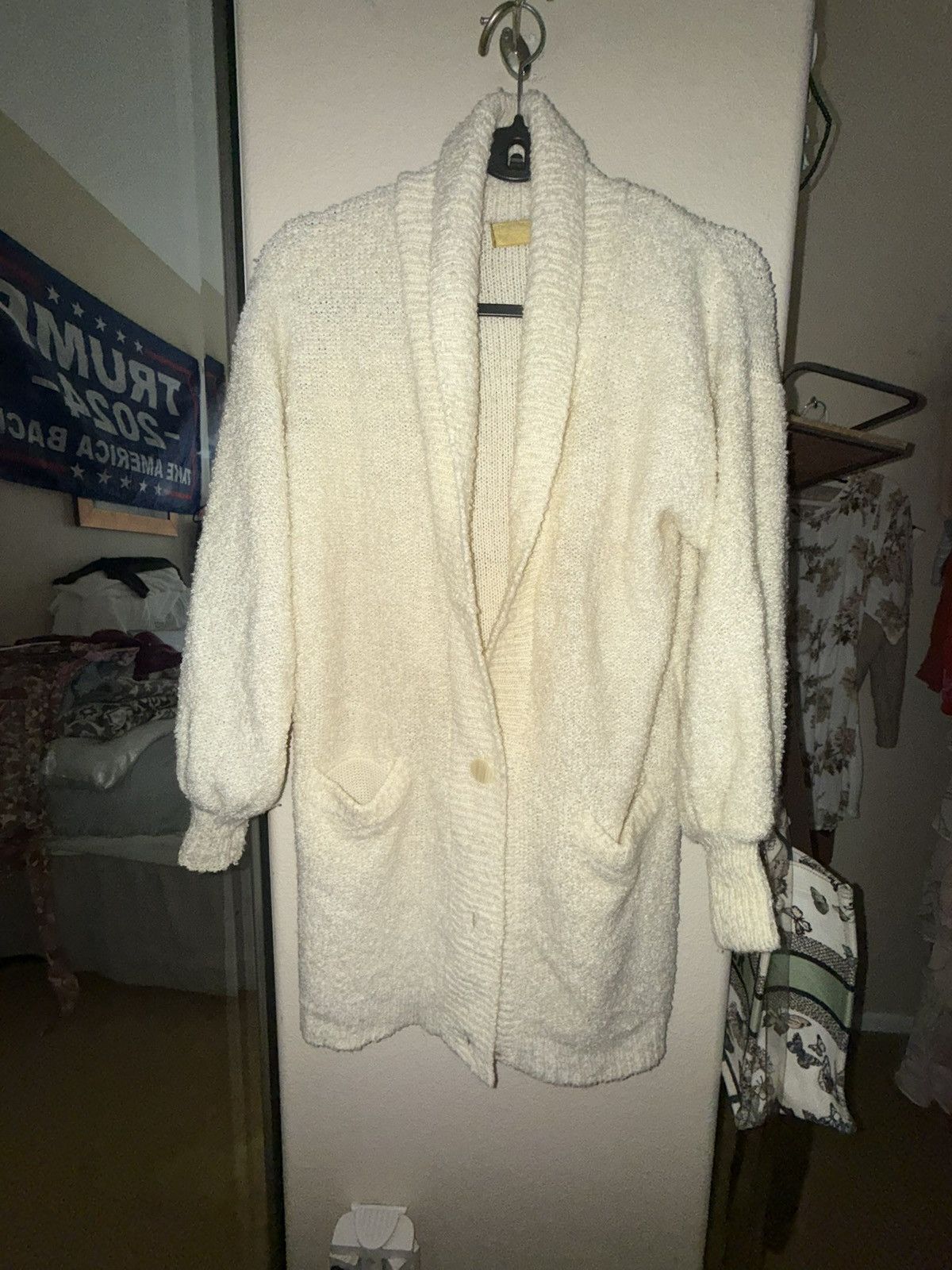 Robinson Les Bains Vintage 80’s Robinsons Cream Knit Long Sleeve Cardigan Size M / US 6-8 / IT 42-44 - 10 Thumbnail