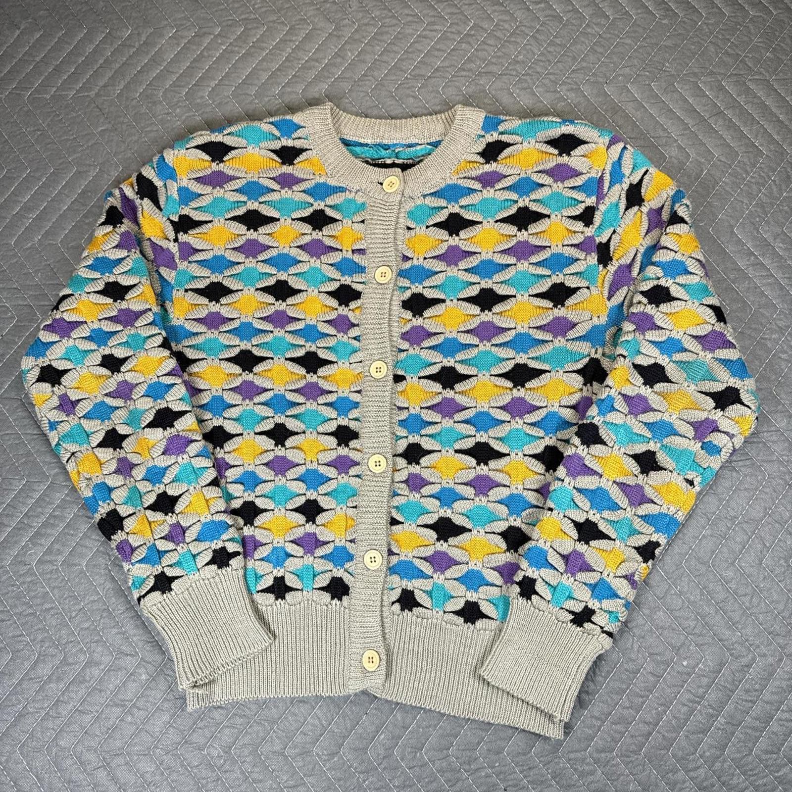Other Vintage knit cardigan womens medium Size M / US 6-8 / IT 42-44 - 2 Thumbnail