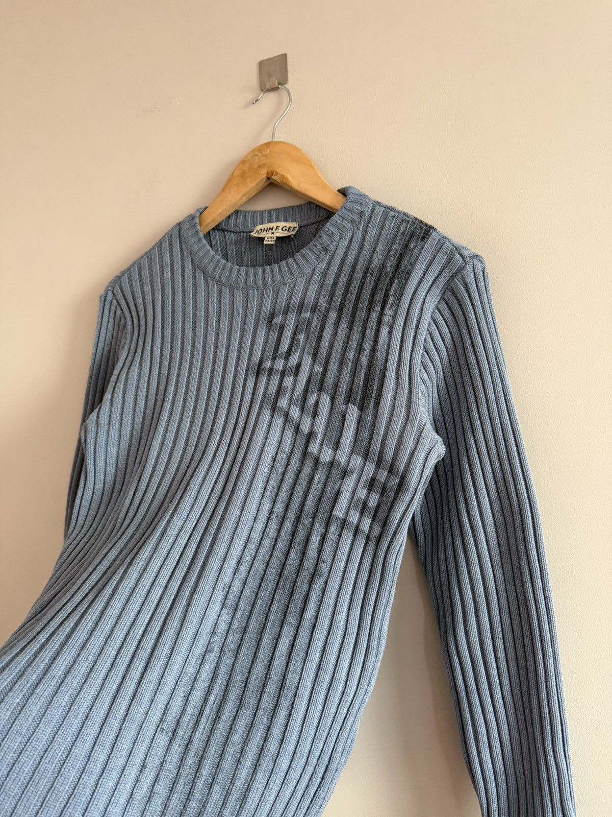 Vintage Ribbed Knit Sweater Faded Graphic Slim Fit Size US S / EU 44-46 / 1 - 3 Thumbnail