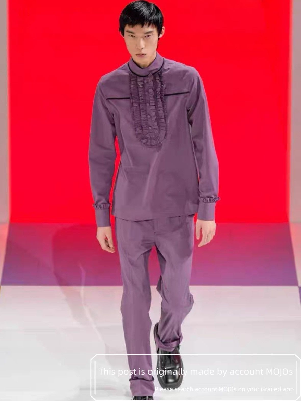 Prada Sz 41 Prada Pleated Front Runway Shirt mojos1710910 Size US L / EU 52-54 / 3 - 8 Thumbnail