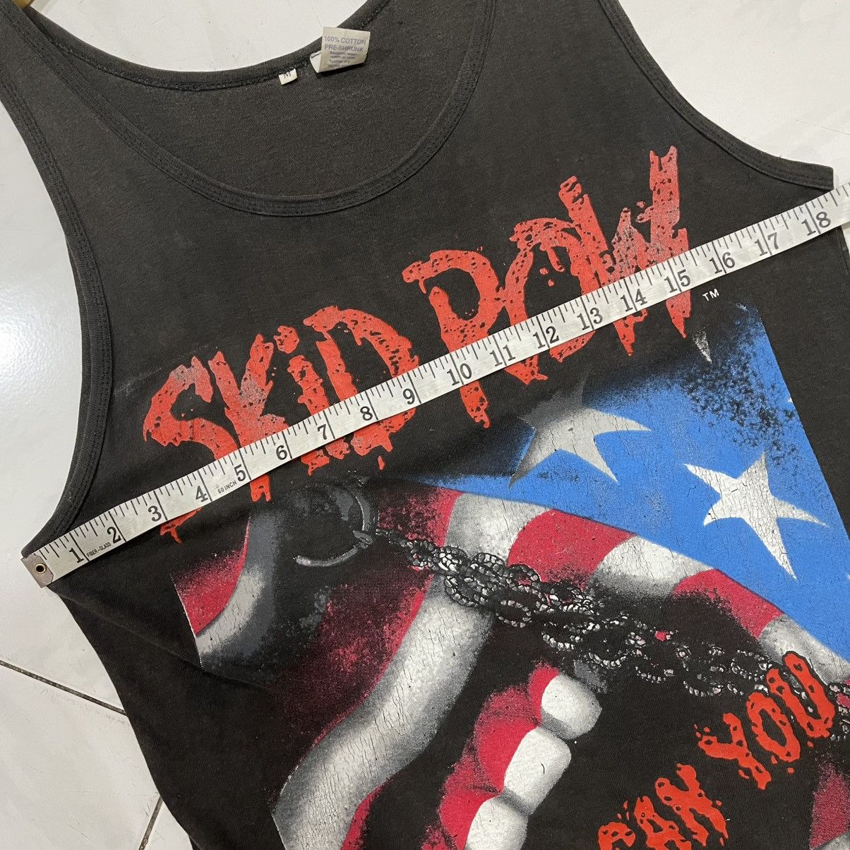 Band Tees Thrashed faded vtg skid row oh say can you scream 1990 tee Size US M / EU 48-50 / 2 - 9 Thumbnail