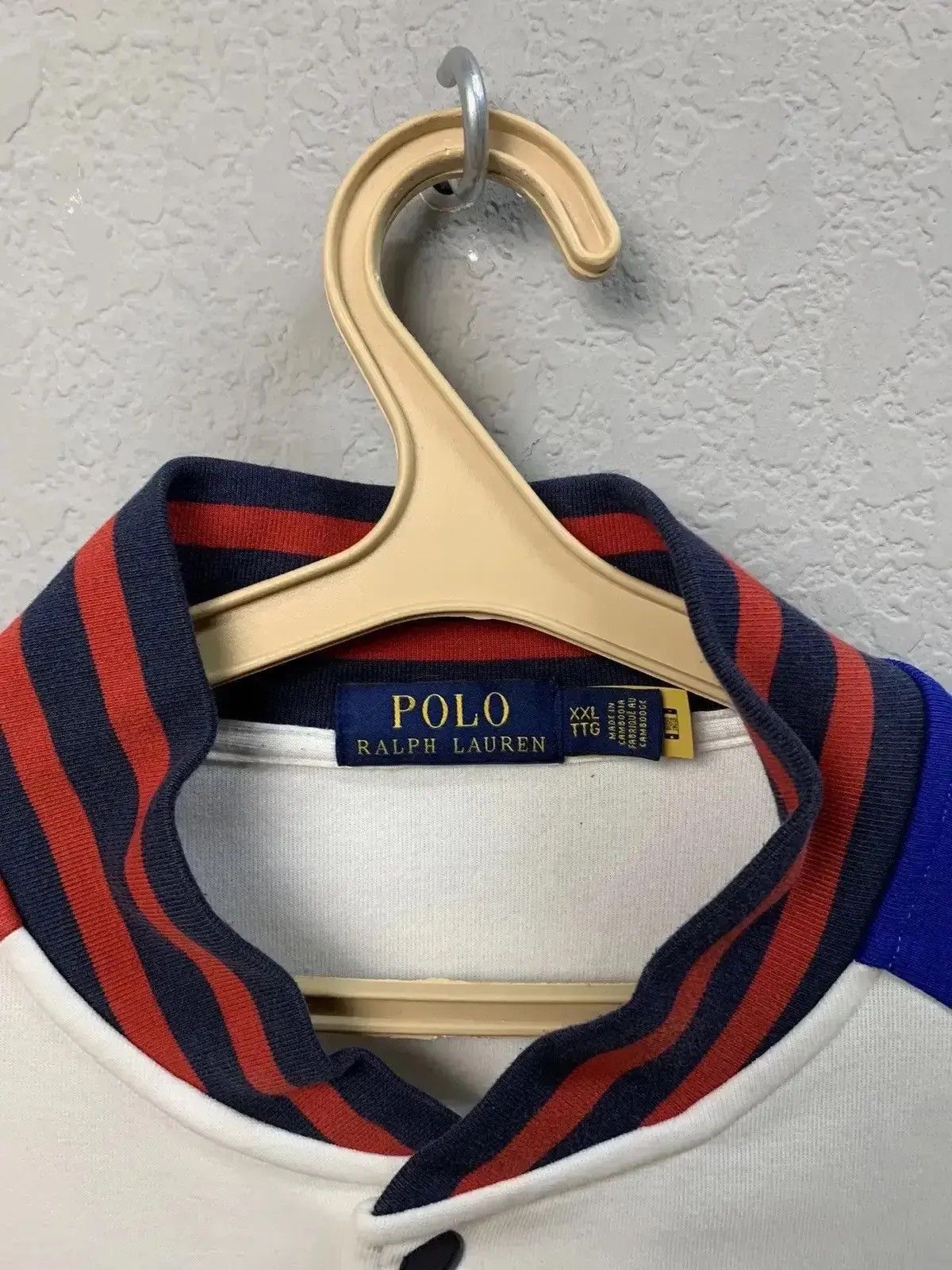 Japanese Brand × Polo Ralph Lauren New Polo Ralph Lauren USA Olympics Colorblock Varsity Jacket Size US XXL / EU 58 / 5 - 6 Thumbnail