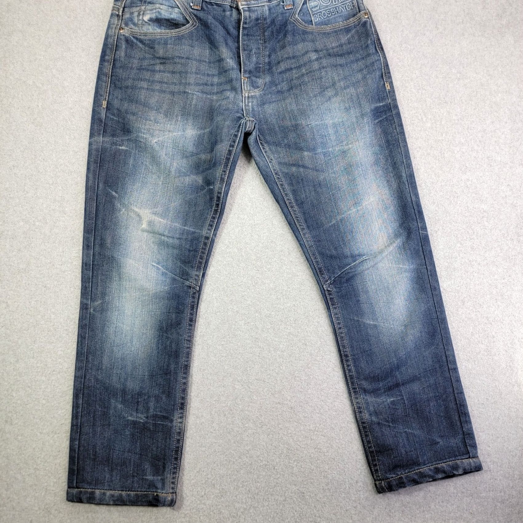 Vintage Mens Crosshatch Black Label Blue Denim Jeans 30w 30L Jeans Mens 30 Blue Denim Crosshatch Black Label 30w 30L Size US 30 / EU 46 - 2 Thumbnail
