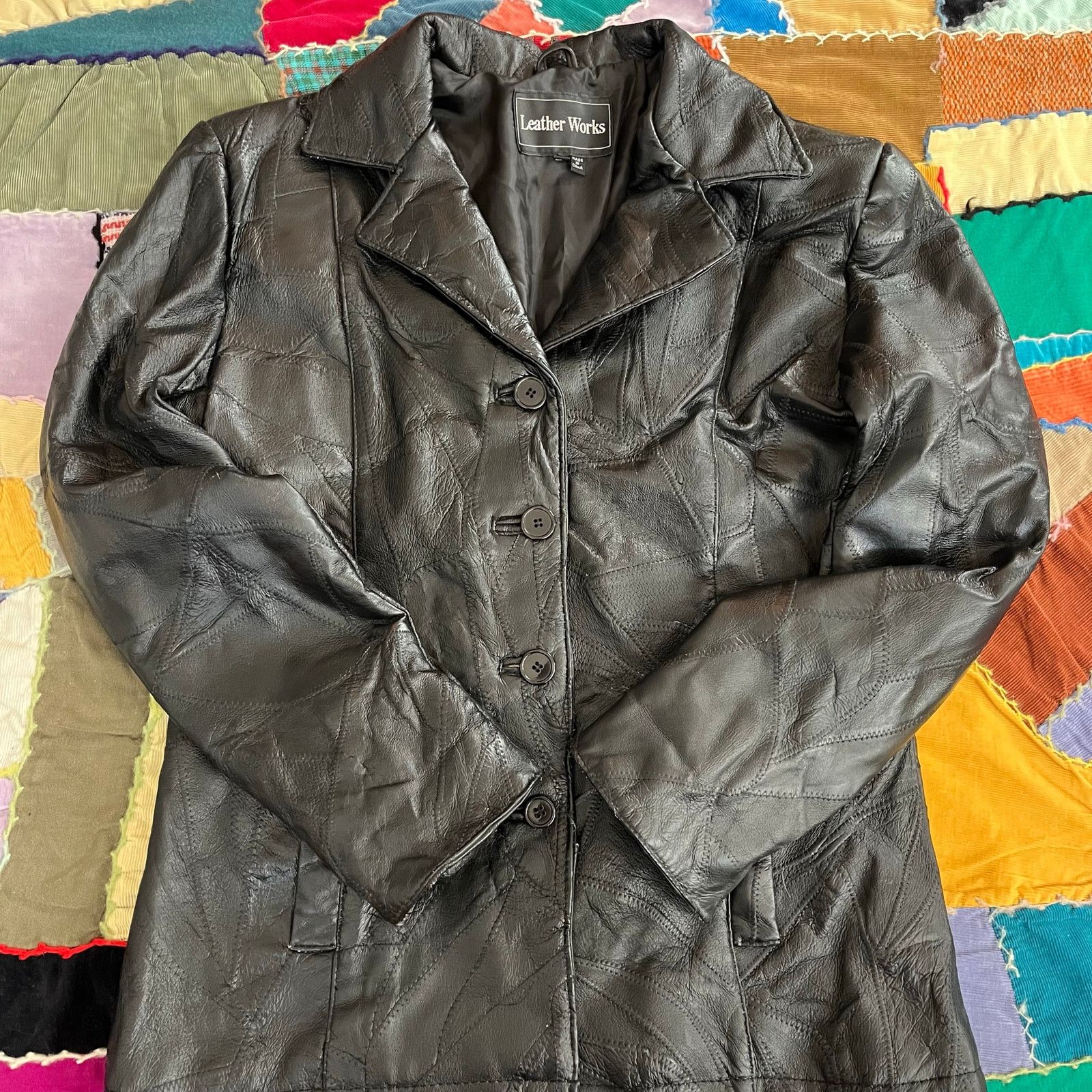 Other Leather Works Women’s Full Zip Detailed Black Leather Jacket Size US XL / EU 56 / 4 - 1 Thumbnail