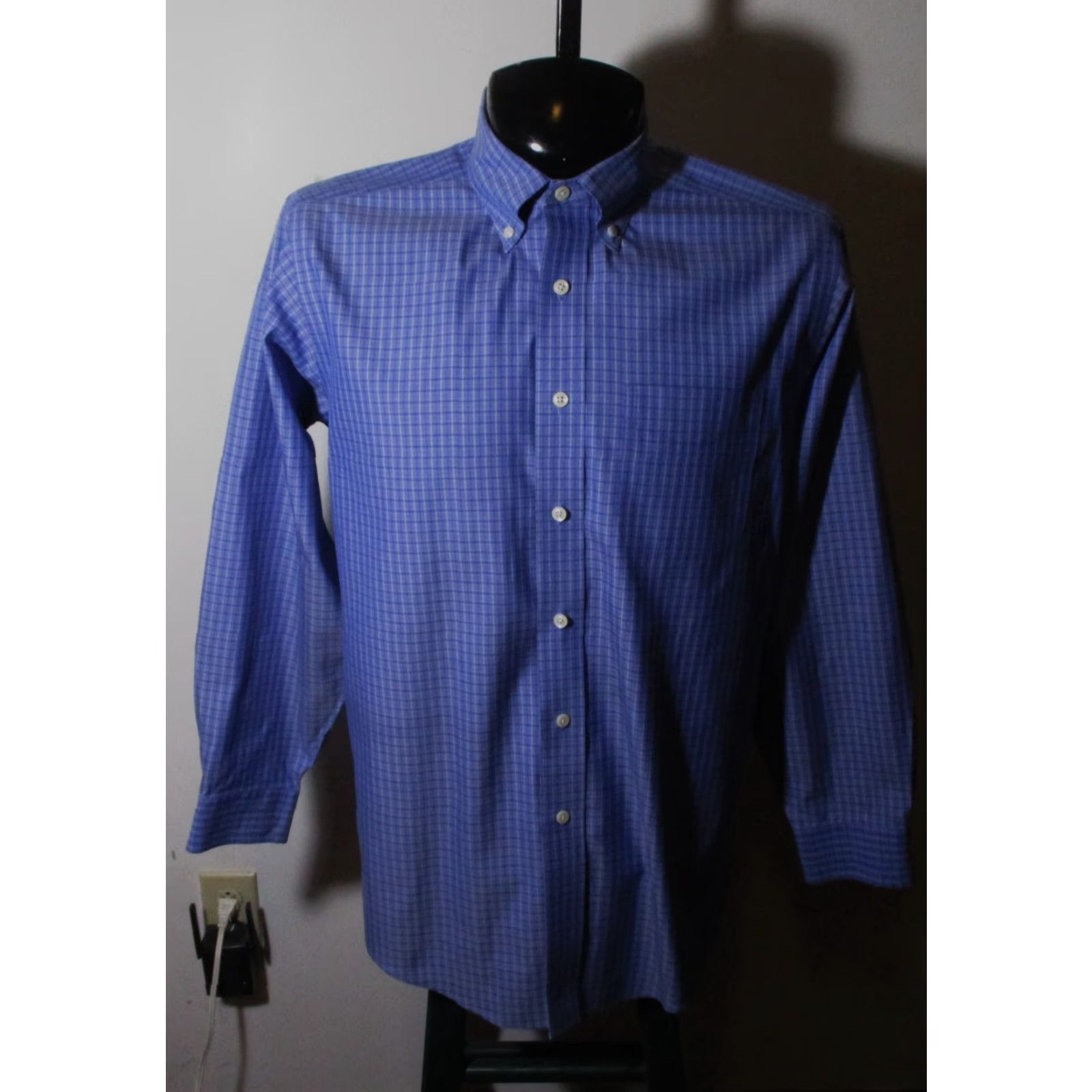 Vintage L.L. BEAN Blue Long Sleeve Oxford Dress Shirt Men's Size 15.5/33 Size 42R - 2 Thumbnail