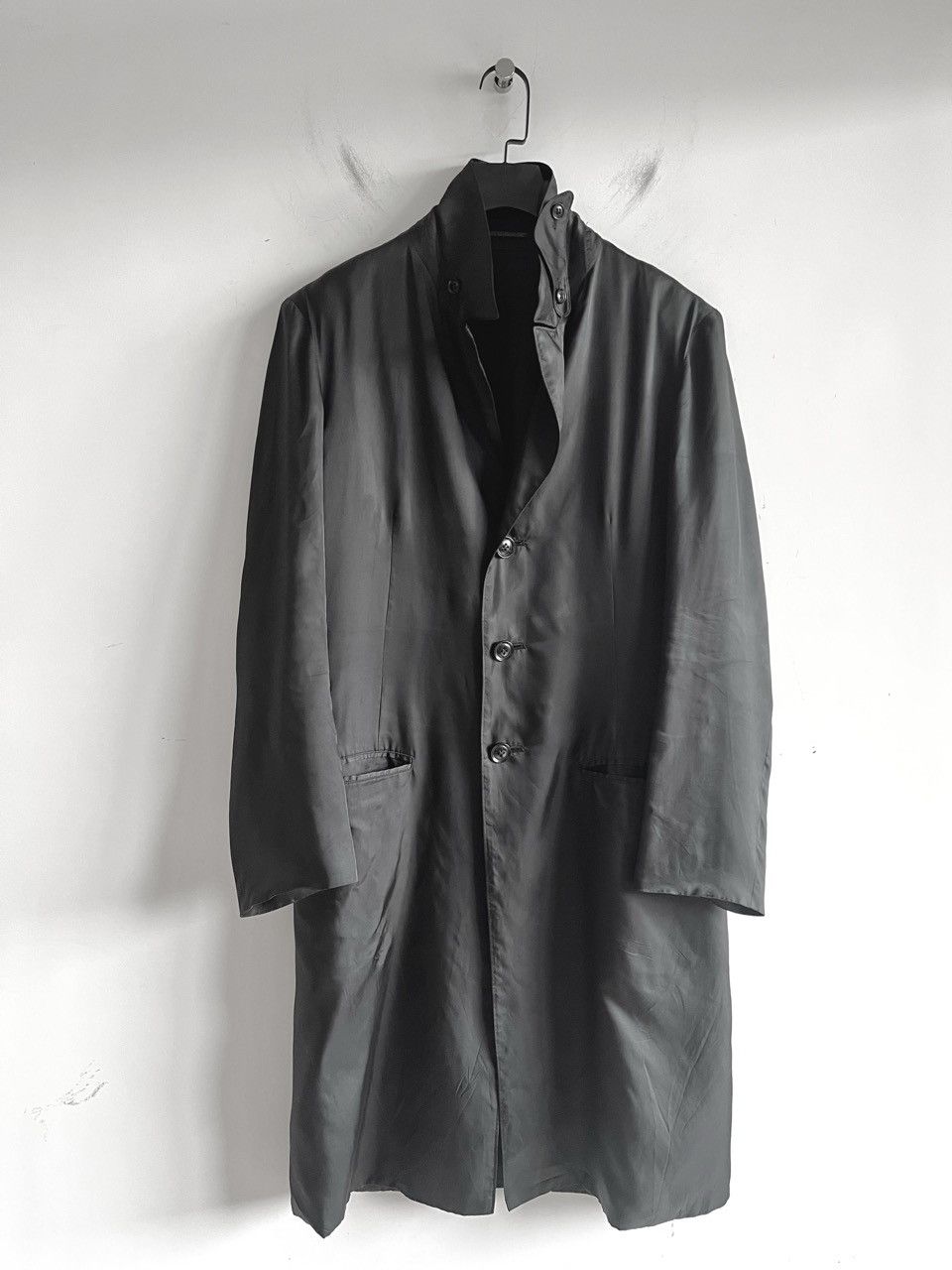 Yohji Yamamoto Yohji Yamamoto - Back Print Staff Long Jacket Coat black Size US S / EU 44-46 / 1 - 7 Thumbnail