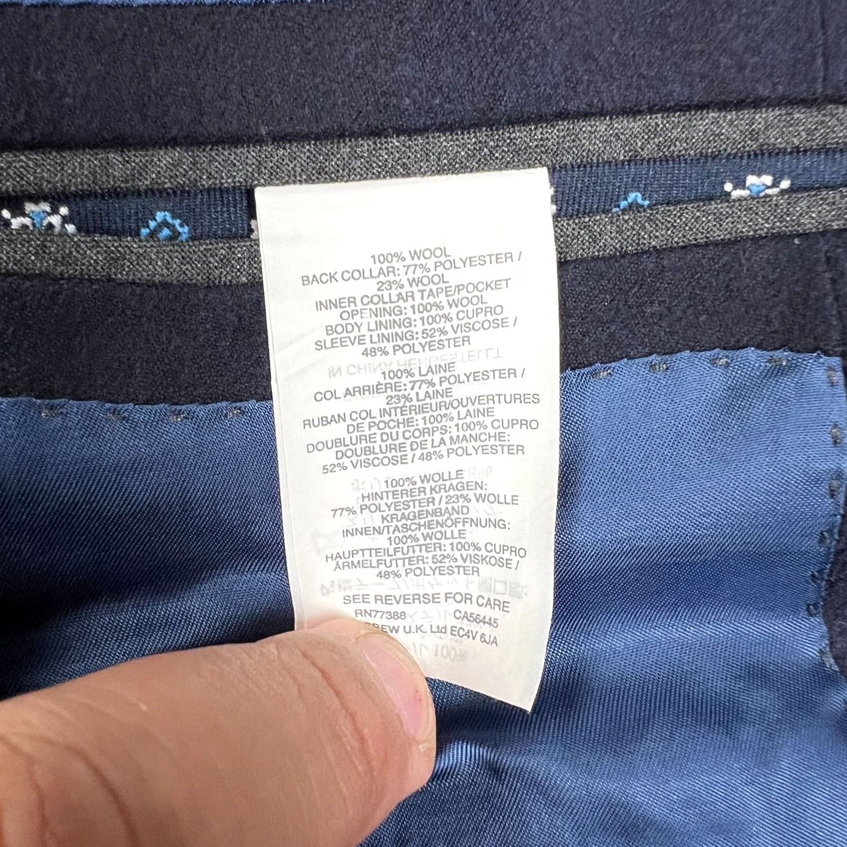 J.Crew J Crew Ludlow Mens 40L Blue Wool Sport Coat Blazer Suit Jacket American Woolen Size 40R - 5 Thumbnail