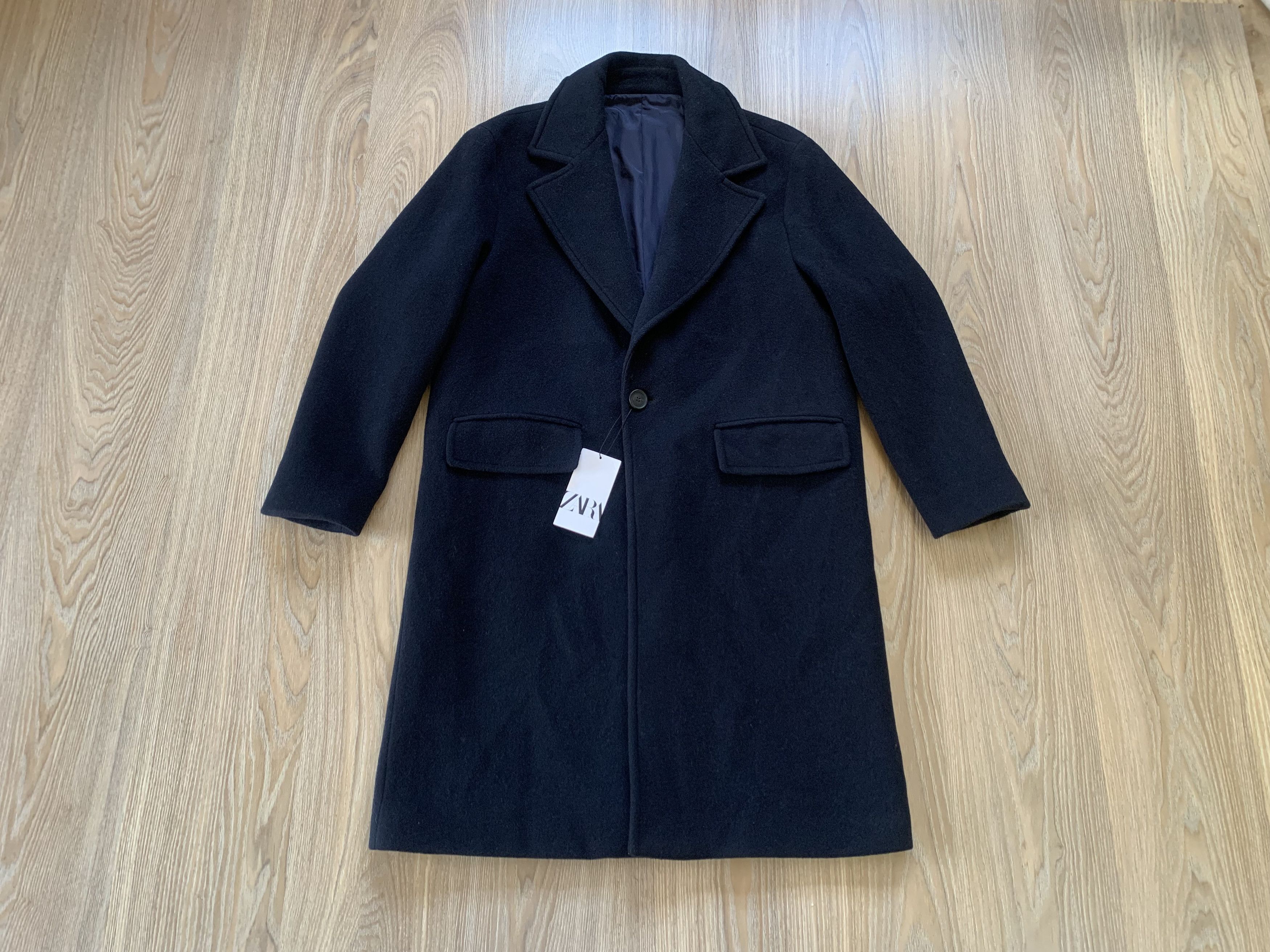 Zara Zara Man Navy Blue Heavy Wool Coat Size US S / EU 44-46 / 1 - 12 Thumbnail