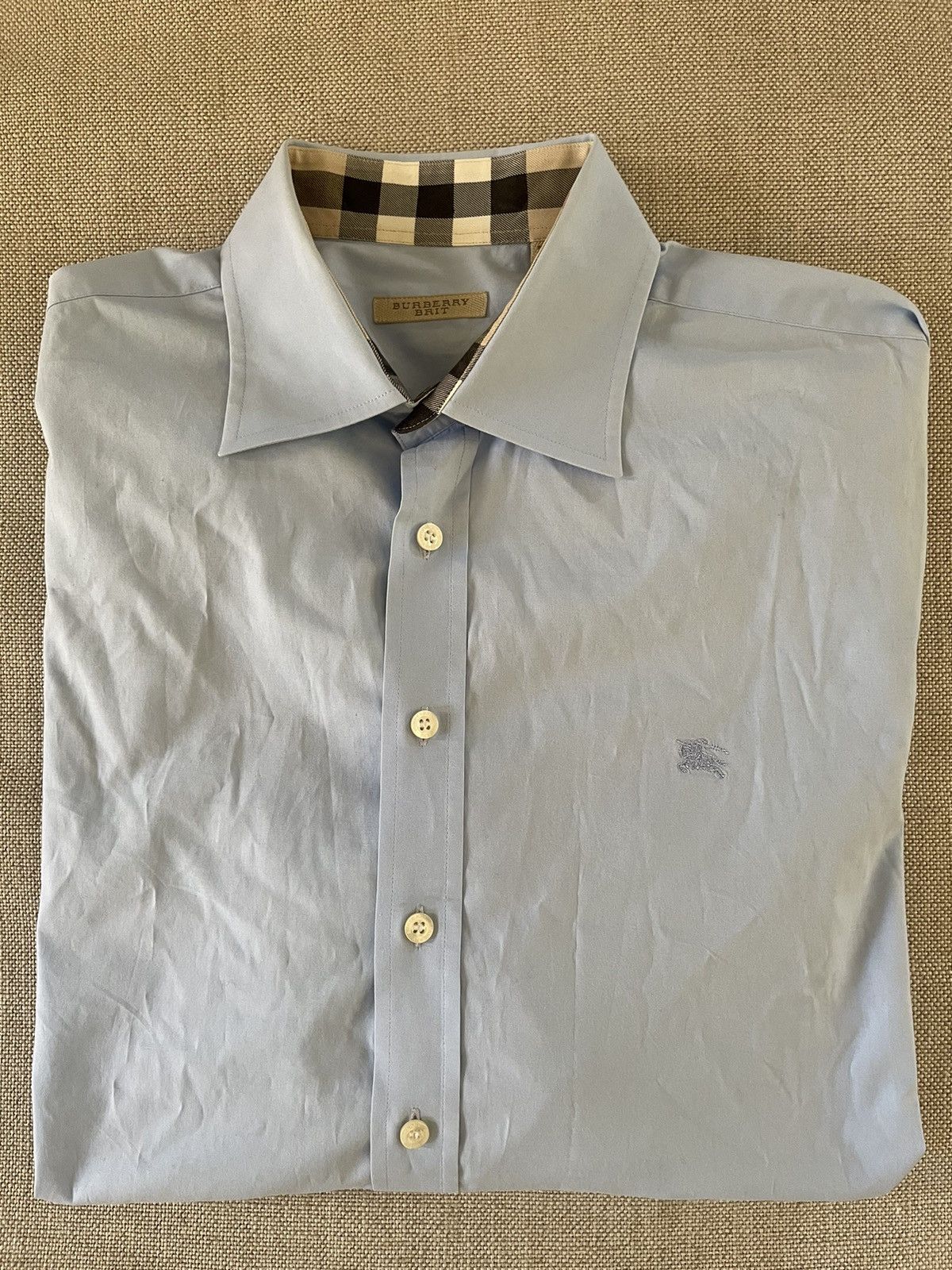Burberry Nova Check Trim Spread Collar Shirt Size US L / EU 52-54 / 3 - 1 Thumbnail