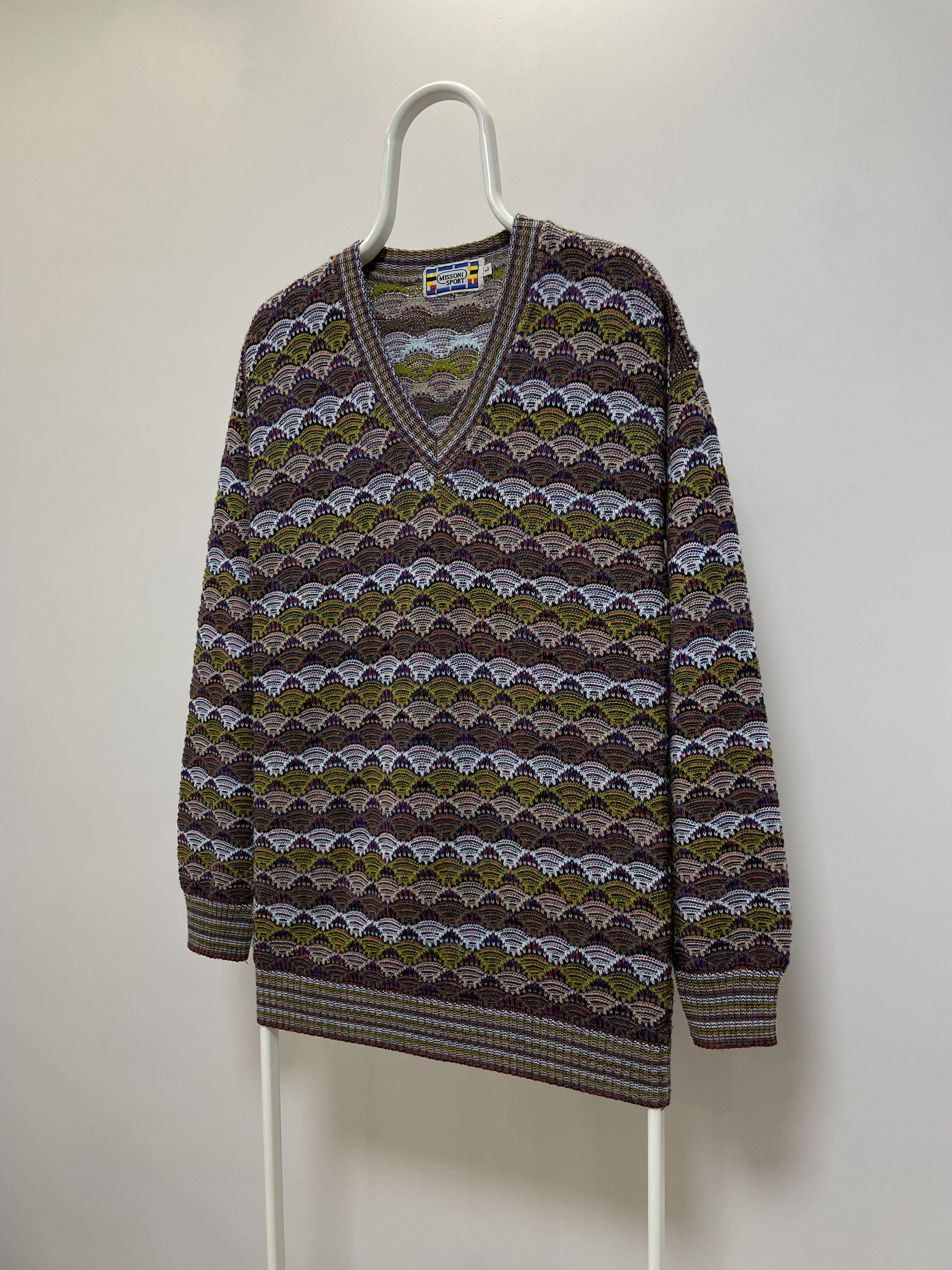 Missoni MISSONI Sport Vintage Knit Sweater V-Neck Pullover Rare Size US L / EU 52-54 / 3 - 4 Thumbnail