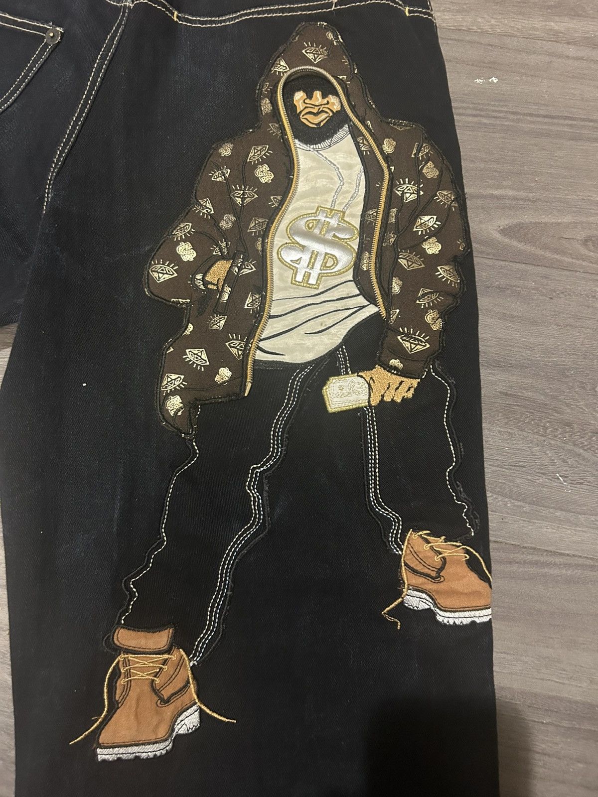 Other Baggy Skater Jeans Crazy Embroidery Size US 32 / EU 48 - 3 Thumbnail