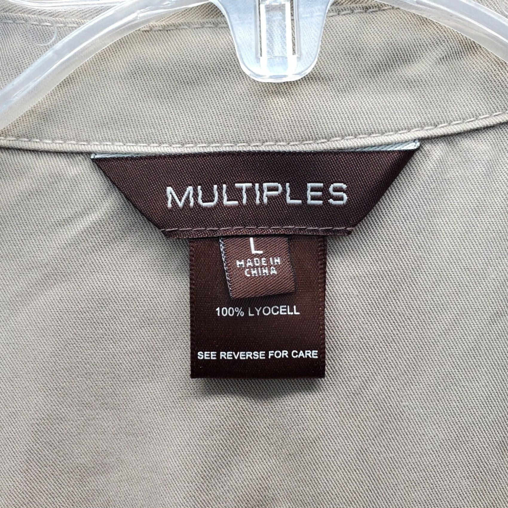 Vintage Multiples Tunic Shirt Womens L Brown Roll Tab Sleeve Collared Button 1/4 Button Blouse Shirt Size L / US 10 / IT 46 - 3 Thumbnail