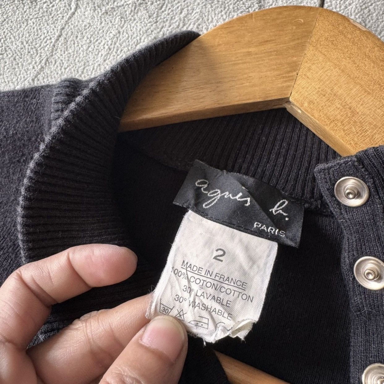 agnes b. Agnès B. Asymmetrical Snap-Button Mock Neck Knit Sweater Size US S / EU 44-46 / 1 - 9 Thumbnail