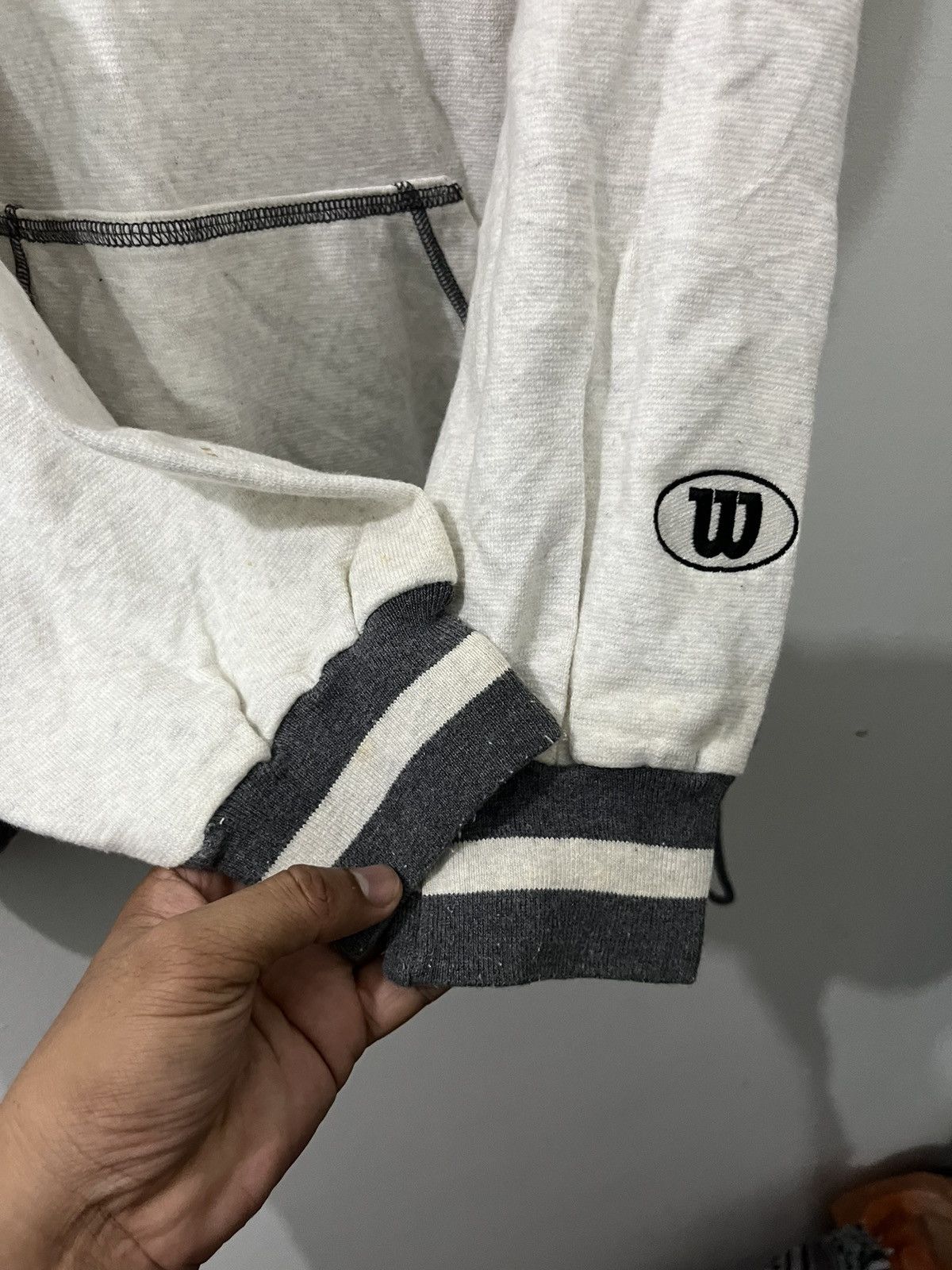 Wilson 🎱90s WILSON BIG LOGO HOODIE ZIPPER Size US XL / EU 56 / 4 - 8 Thumbnail