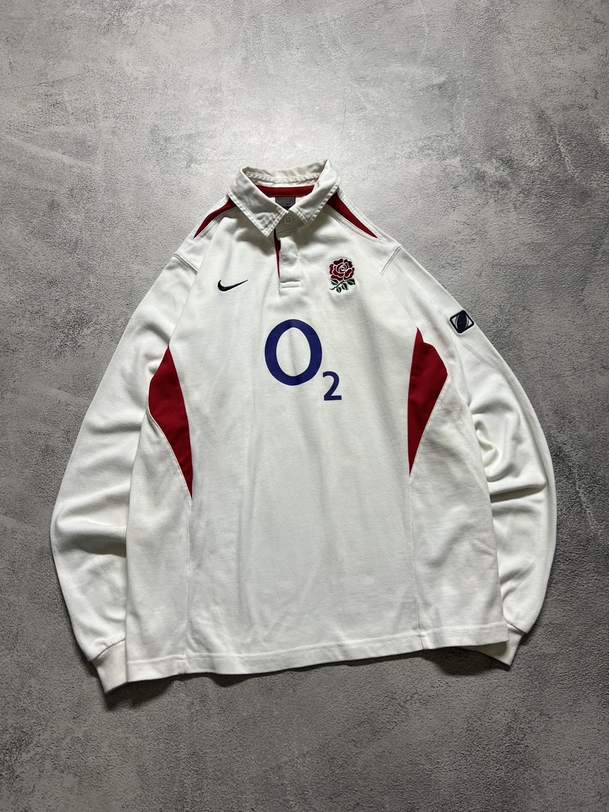 Nike × Vintage Vintage Blokecore Nike England 02 Rugby Longsleeve Polo Size US XS / EU 42 / 0 - 1 Thumbnail