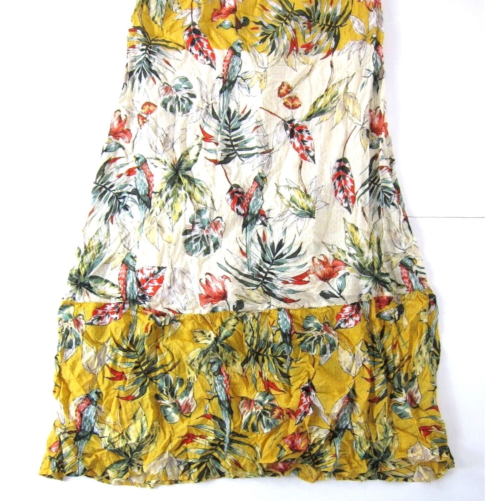 Vintage NWT Style & Co Rayon Yellow Pink Floral Bird Paradise Long Maxi Tank Sun Dress L Size L / US 10 / IT 46 - 8 Thumbnail