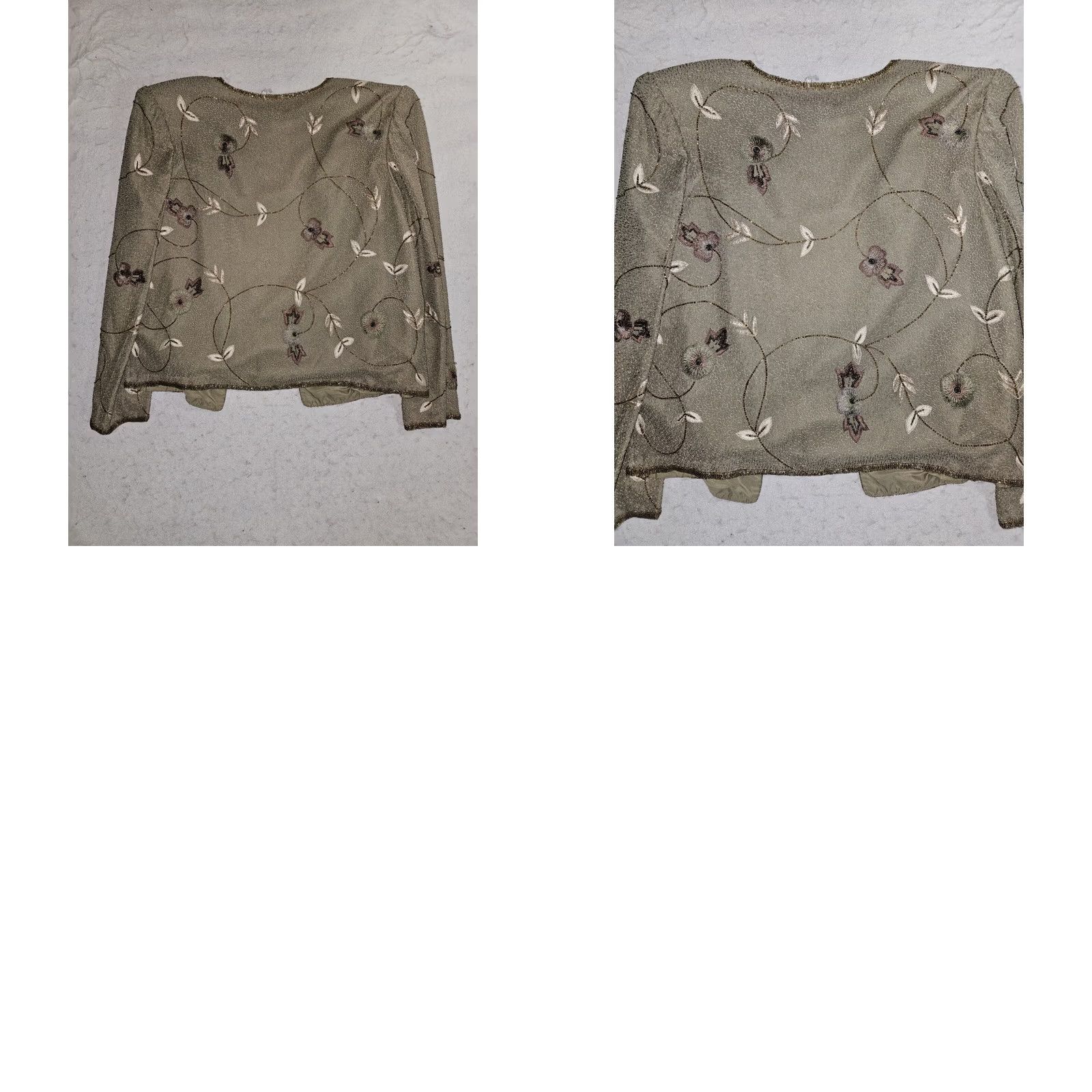 Adrianna Papell VINTAGE Adrianna Papell 100% Silk Floral Embroidered Beaded Cardigan Set Size 14 Size XL / US 12-14 / IT 48-50 - 10 Thumbnail