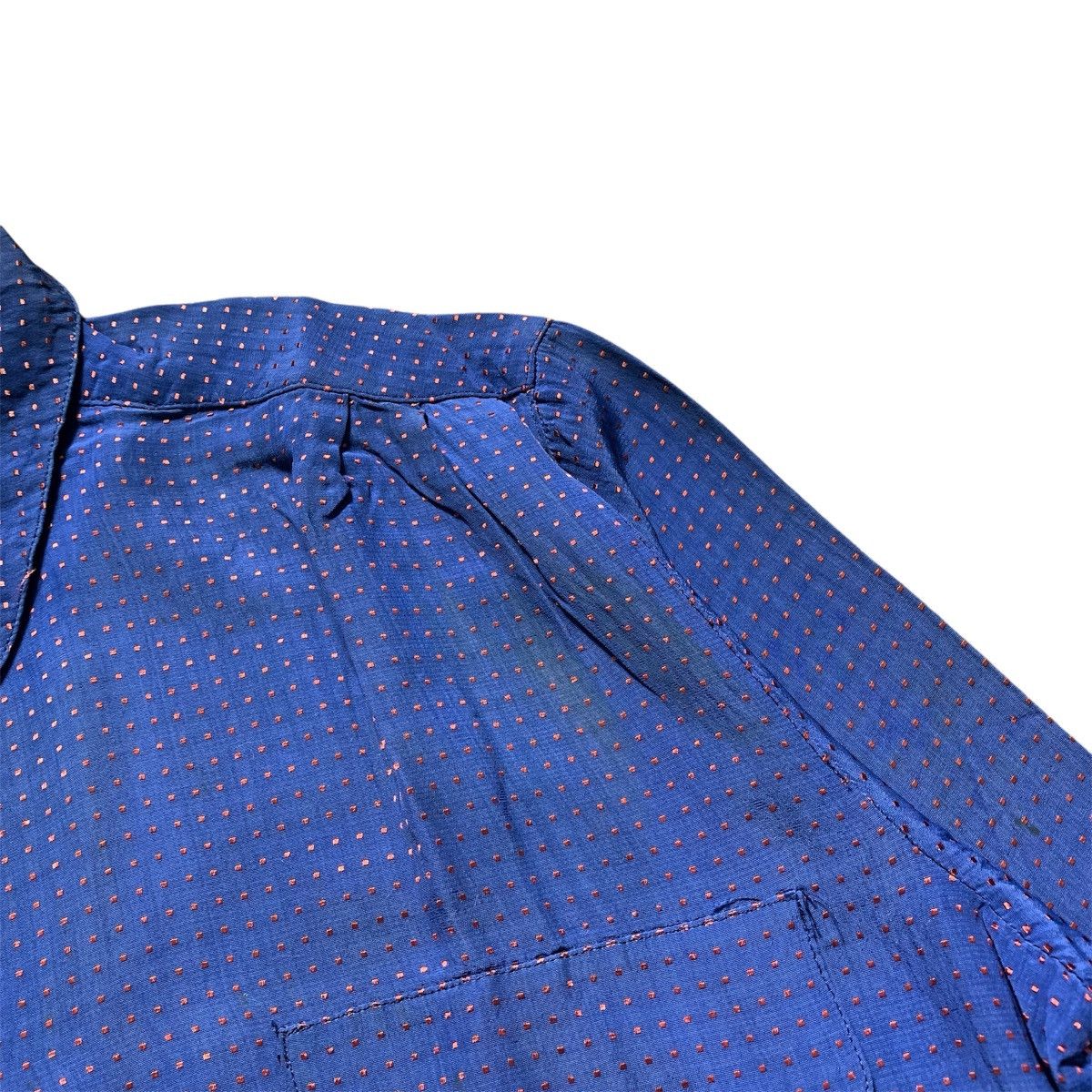BIGI Vtg 80s Bigi Shirt Blue Polka Double Pocket Shirt Size L / US 10 / IT 46 - 6 Thumbnail