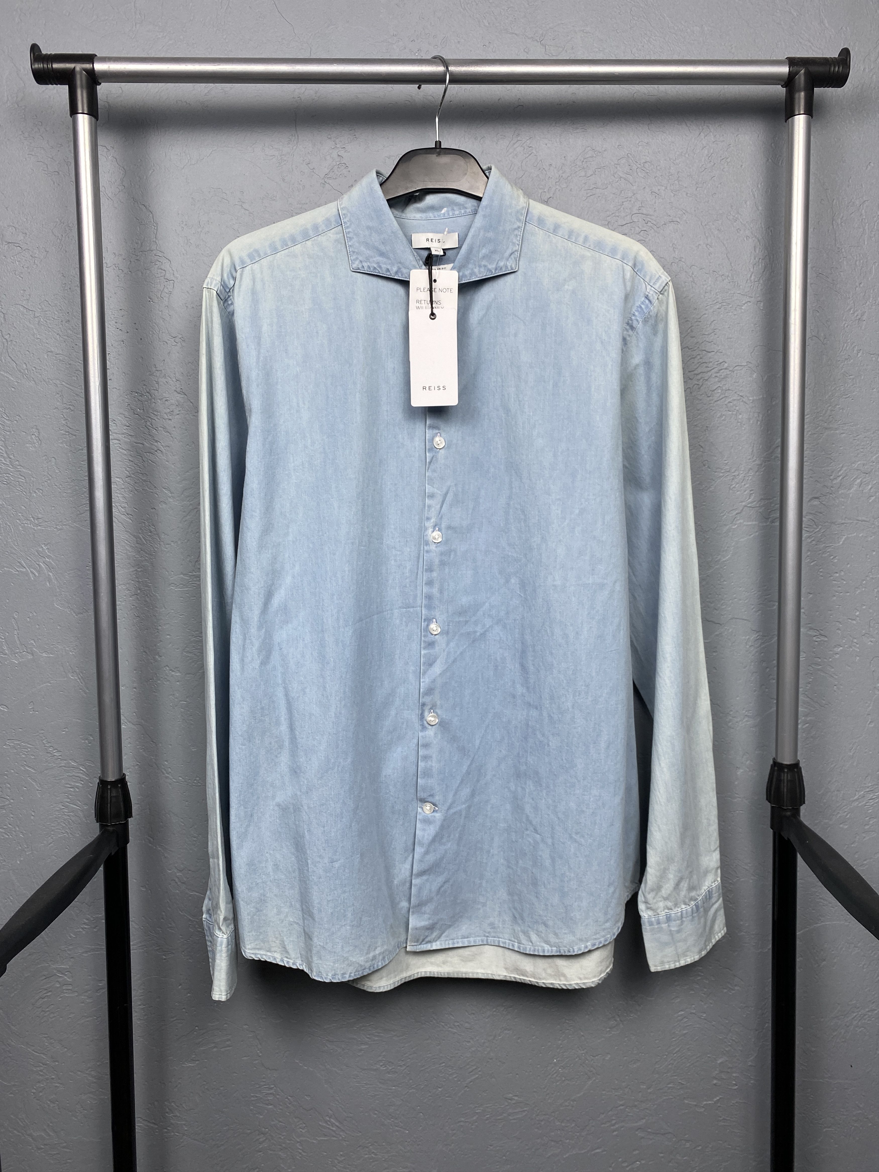 Reiss NEW Reiss Mens Denim Long Sleeve Shirt Jeans Size US XL / EU 56 / 4 - 1 Thumbnail