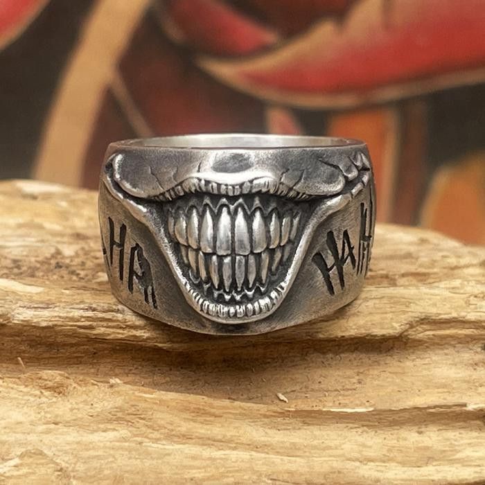 Jewelry Joker Punk Jewelry Rings Open Size Chrome Ring (Size 7-13) Size ONE SIZE - 2 Thumbnail