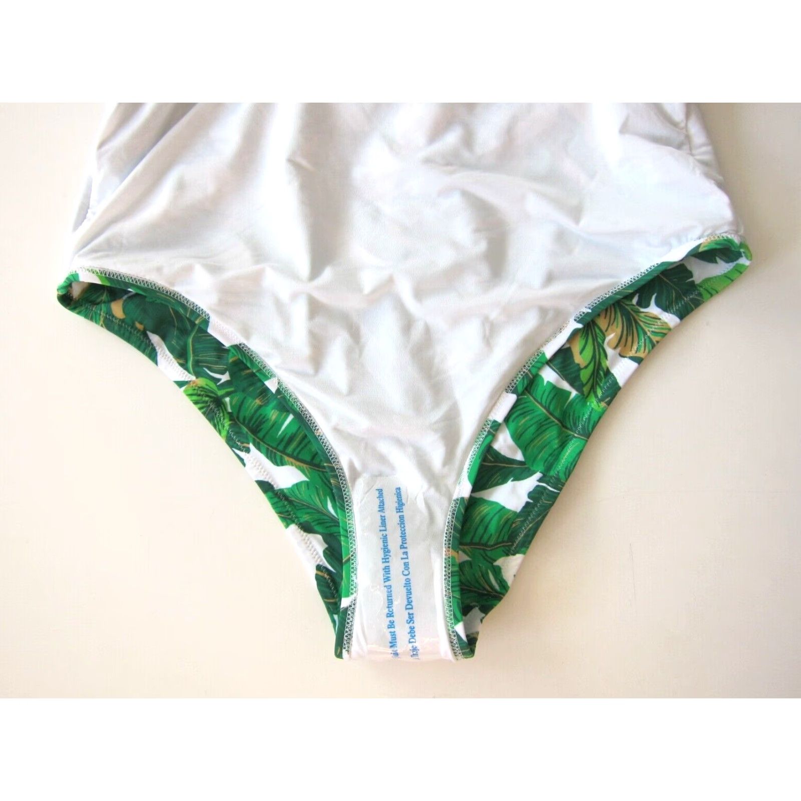 Vintage Love & Sports Green White Floral Hawaiian Built In Bra One Piece Swimsuit L Womens XS-XL Size ONE SIZE - 7 Thumbnail