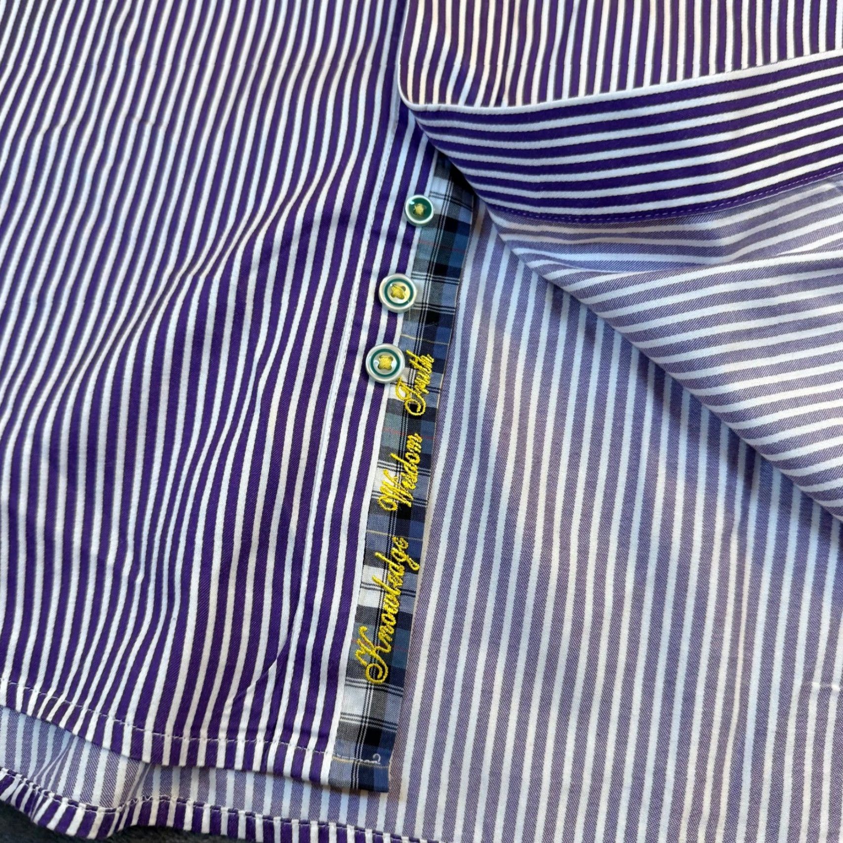 Robert Graham VINTAGE? Robert Graham Shirt Shirt Button-Up Striped Purple White Long Sleeve Button-Down Cotton Mens XL Classic Collar Size US XL / EU 56 / 4 - 5 Thumbnail